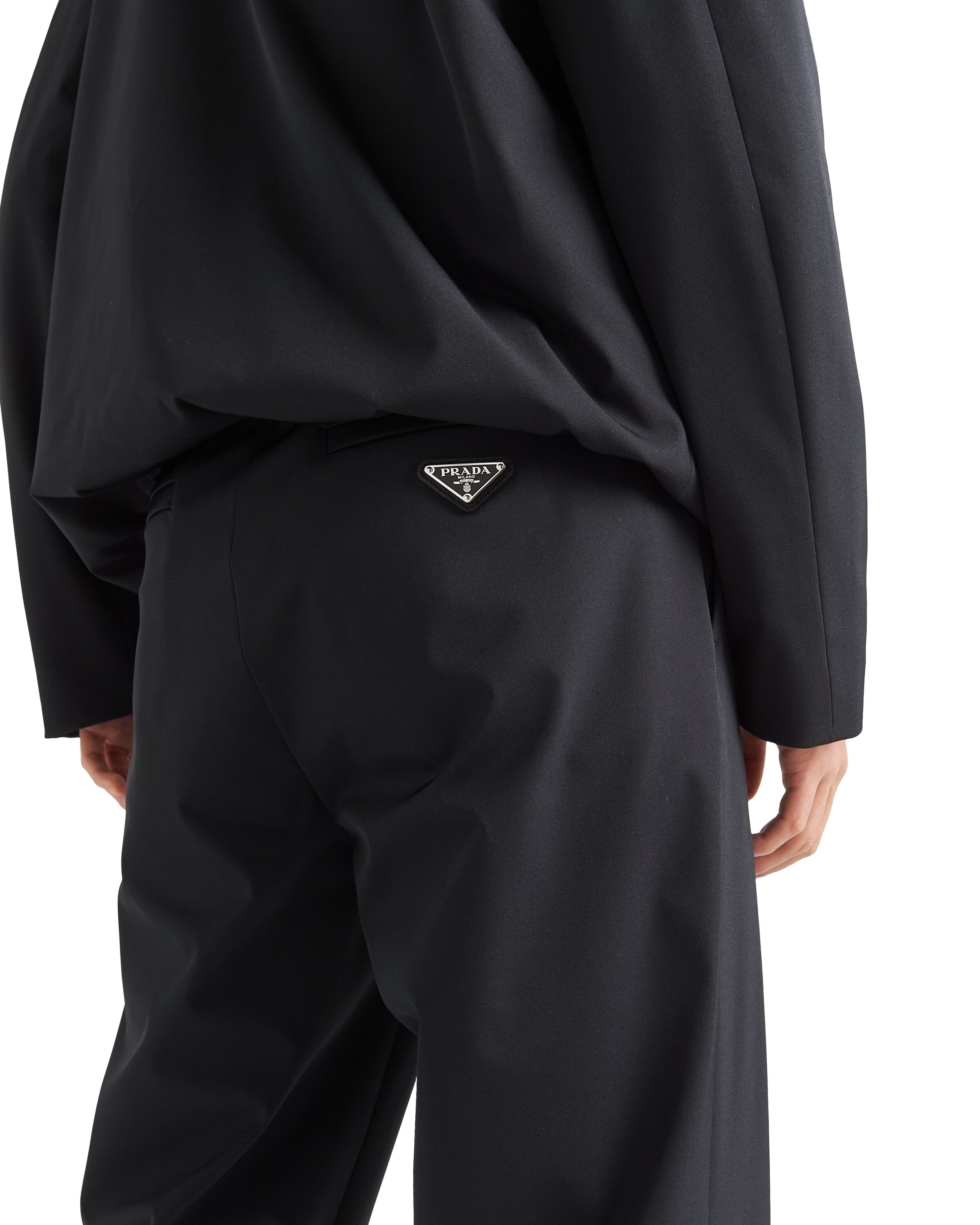 Prada Stretch Technical Fabric Pants In Black