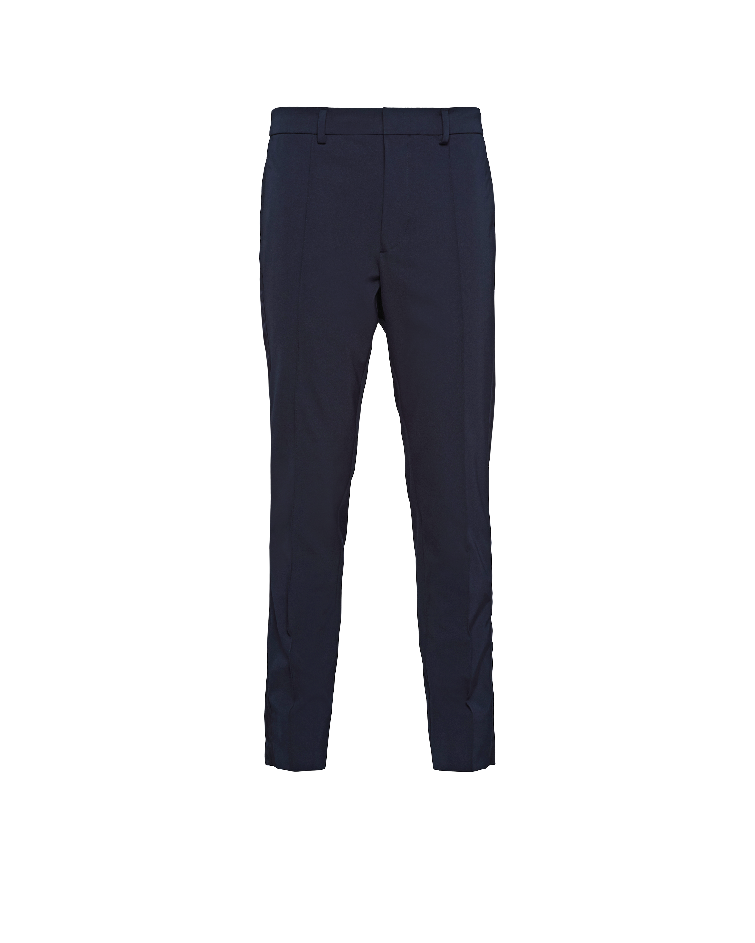 Shop Prada Stretch Technical Fabric Pants In Navy