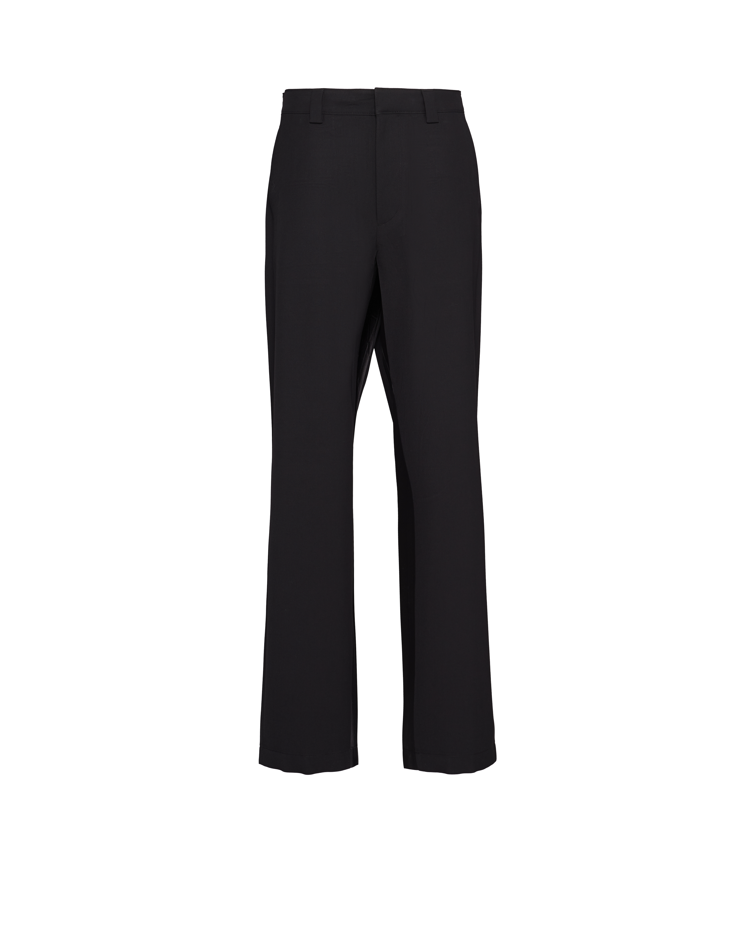 Prada Mens Black Logo-embellished Stretch-woven Trousers In Black