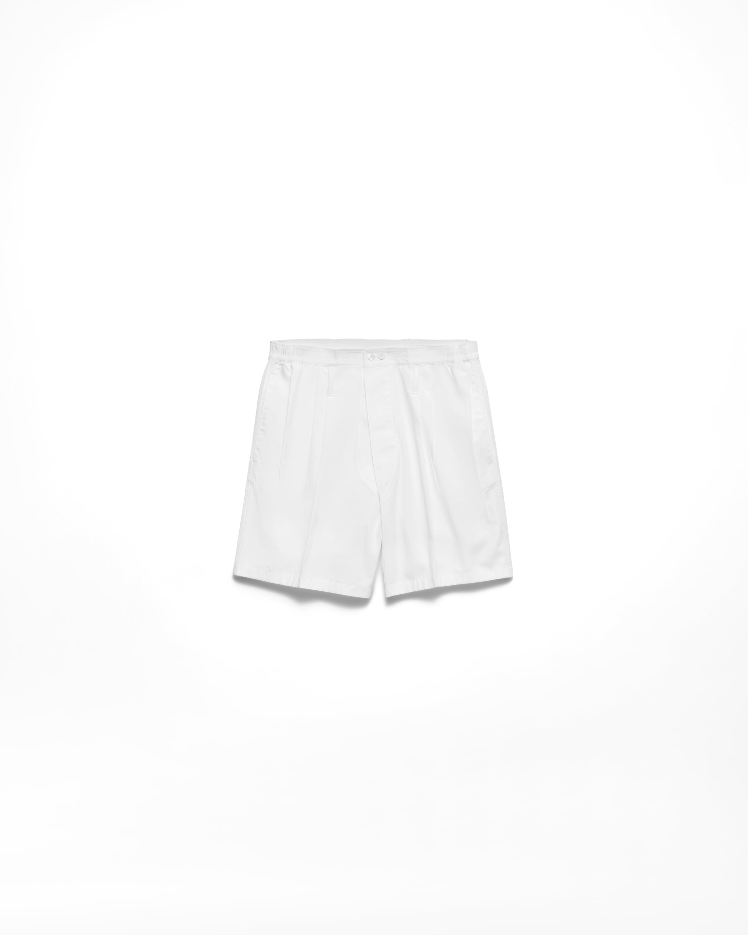 Prada Bermuda En Popeline, Homme, Blanc, Taille S
