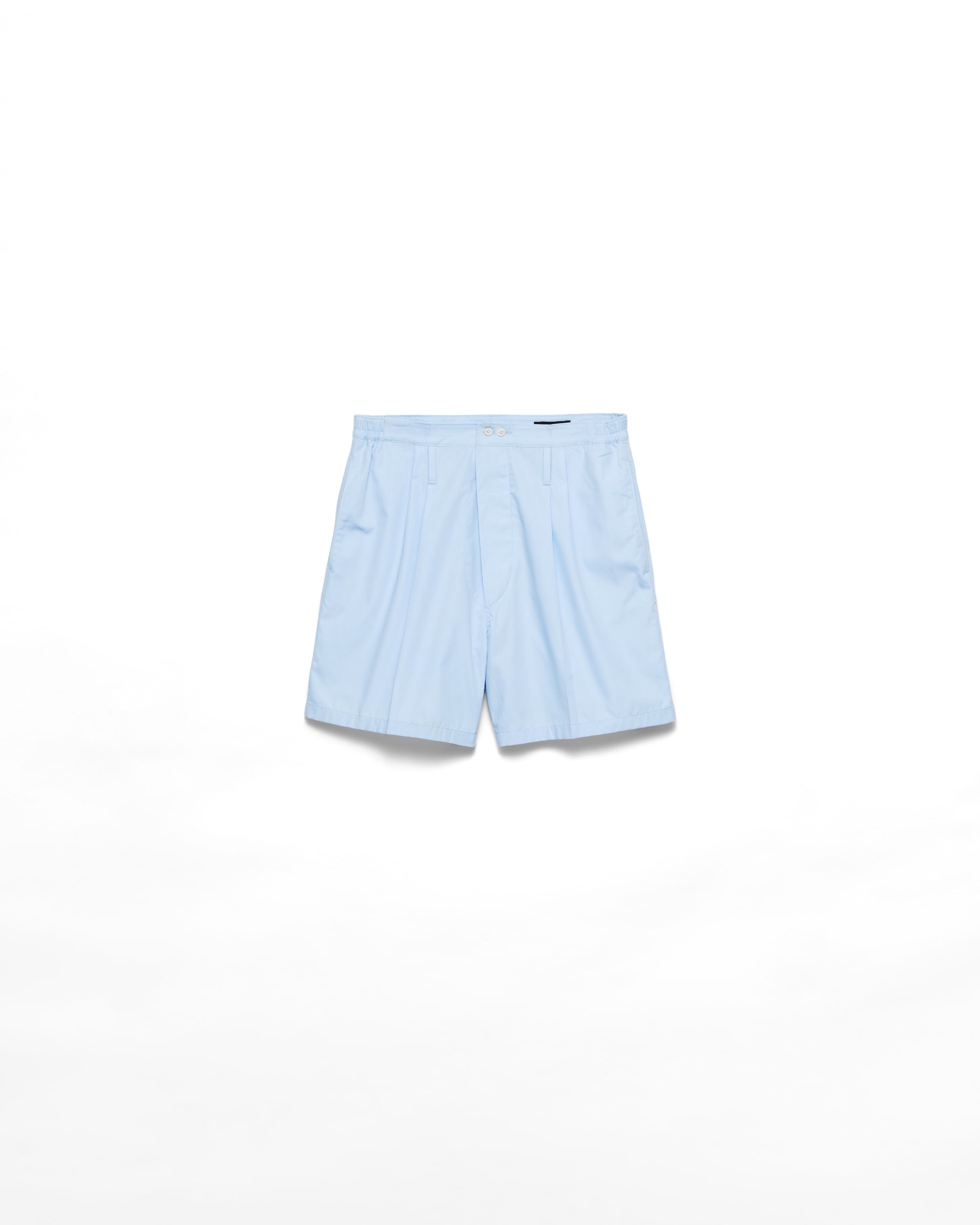 Prada Bermuda En Popeline, Homme, Bleu Ciel , Taille M