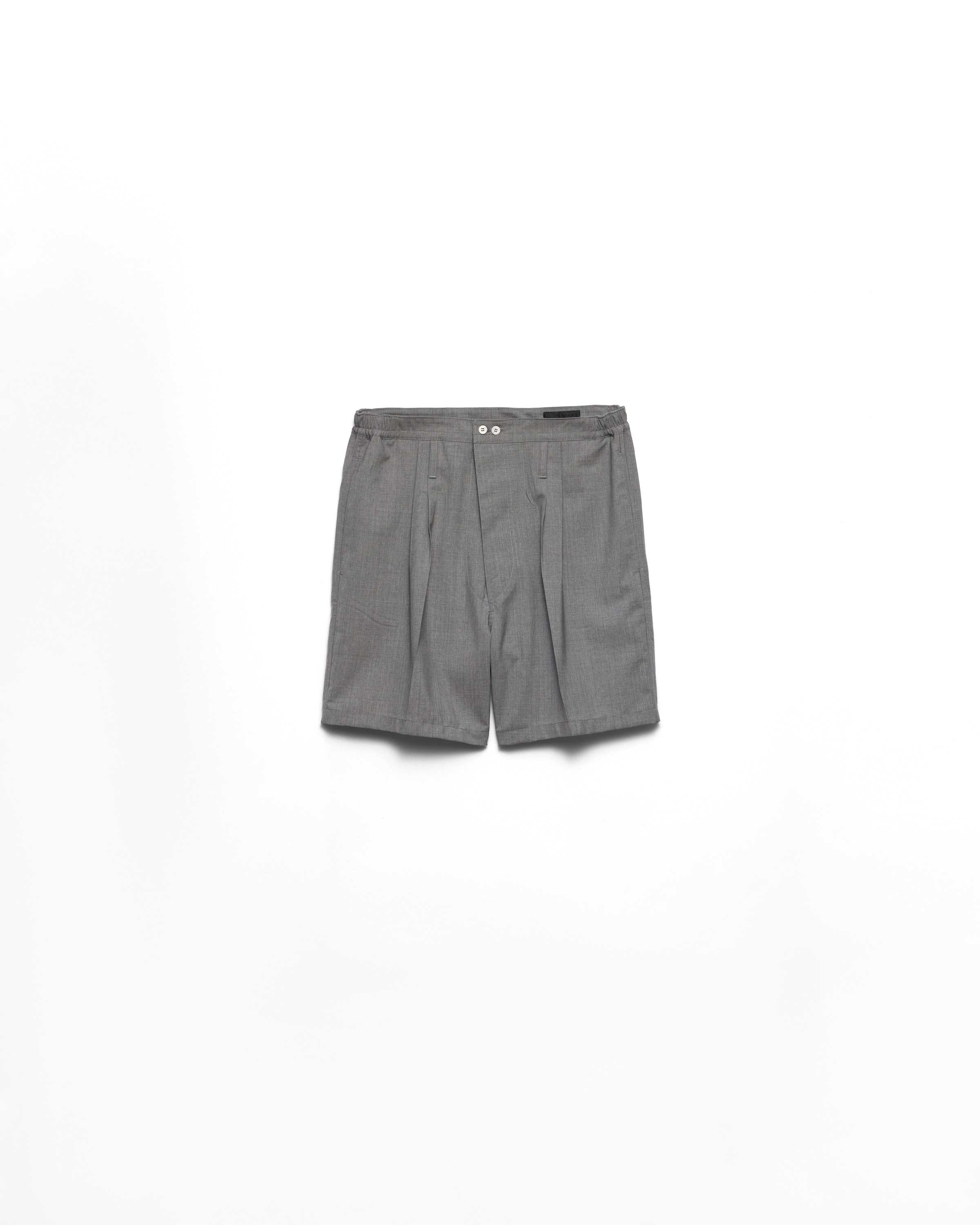 Prada Bermuda In Lana, Uomo, Grigio, Taglia M