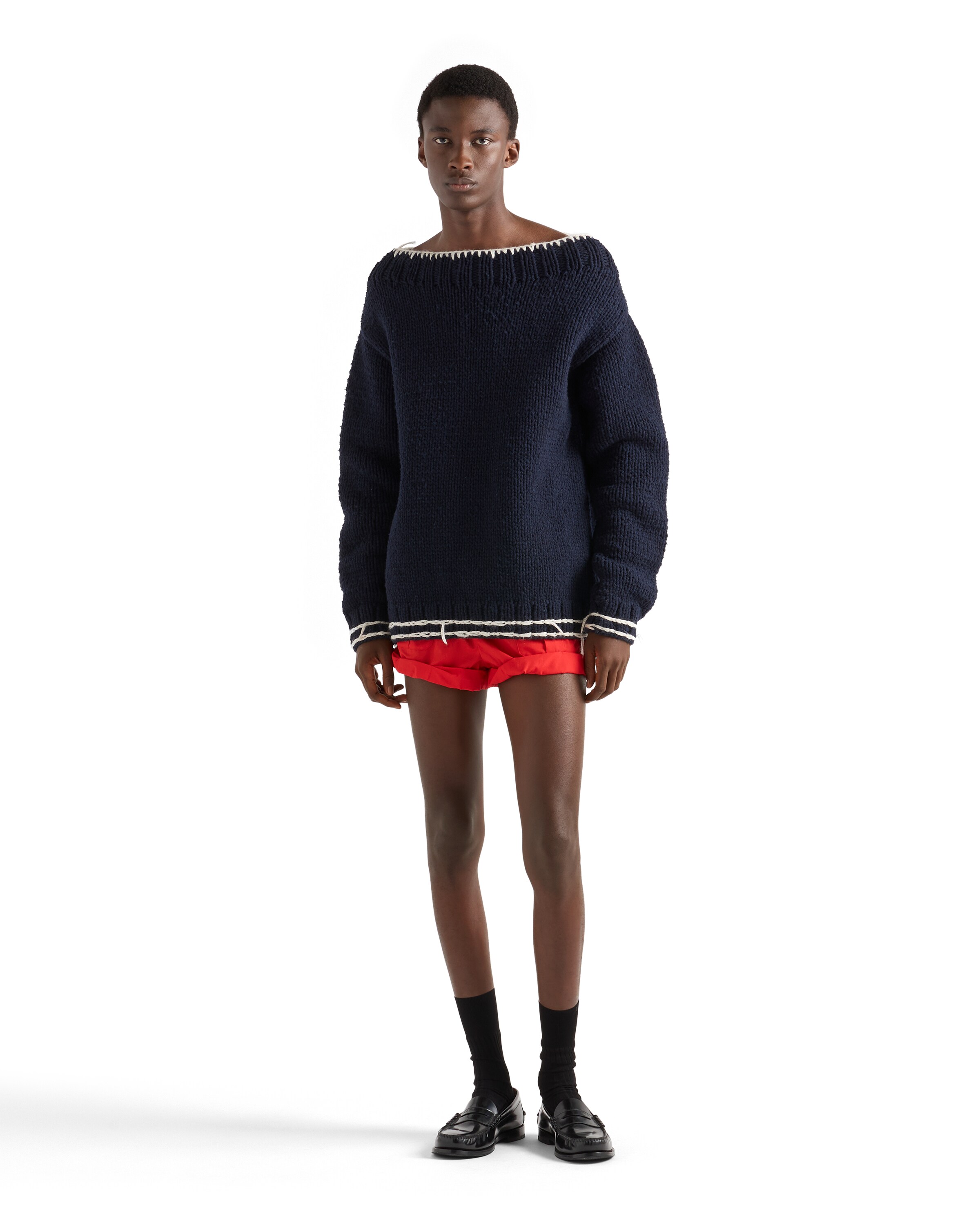 Prada Elasticated-waist Cargo Shorts In Red