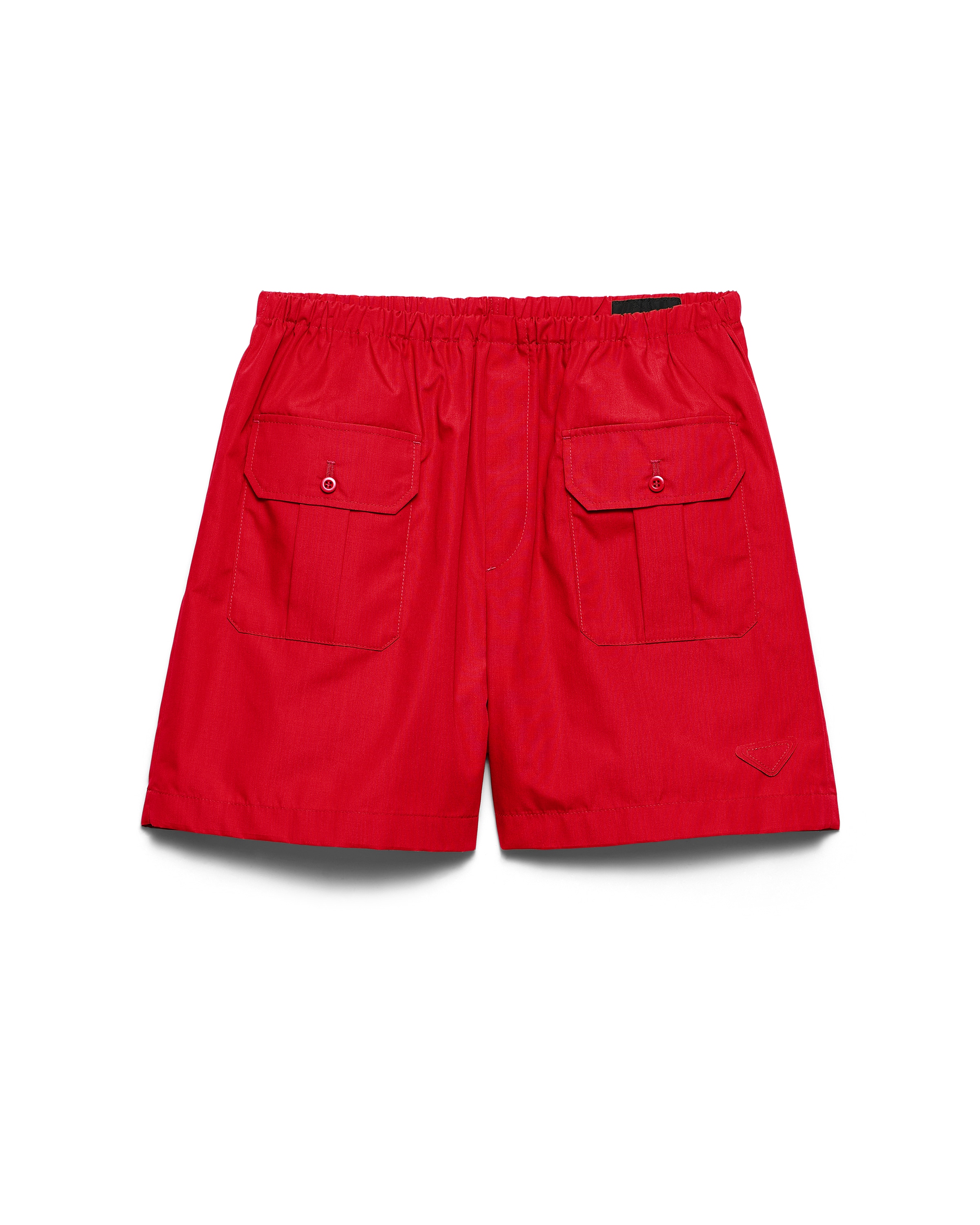 Prada Elasticated-waist Cargo Shorts In Red