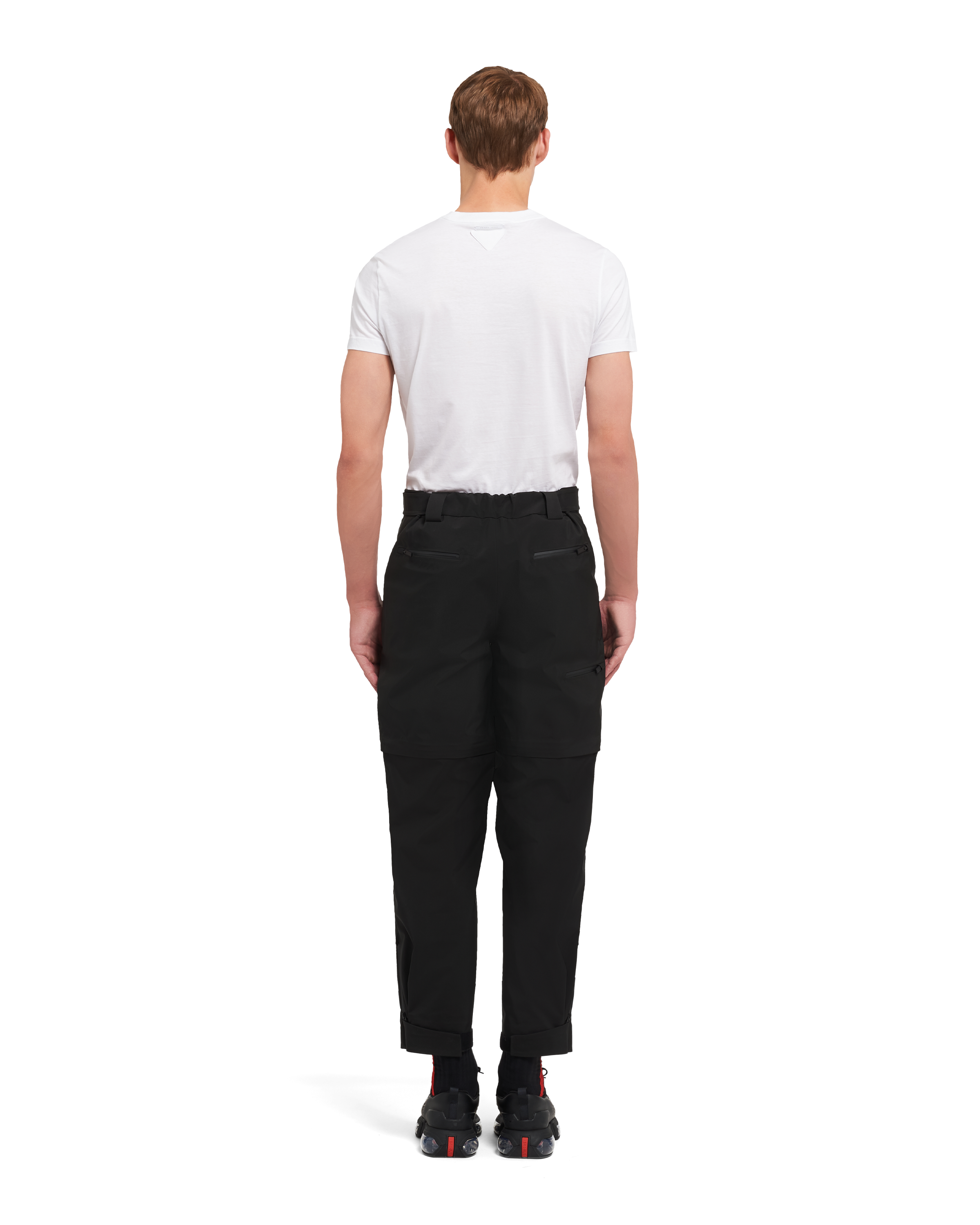 influenza waarom Vriend Black Technical fabric wide-leg pants | Prada