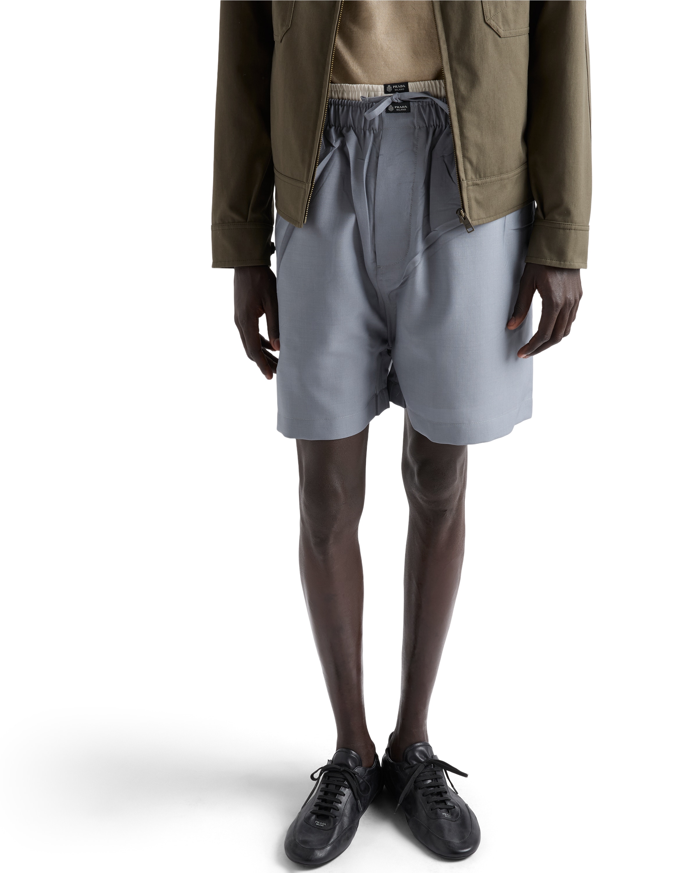 Prada Mohair Wool Bermudas In Multi