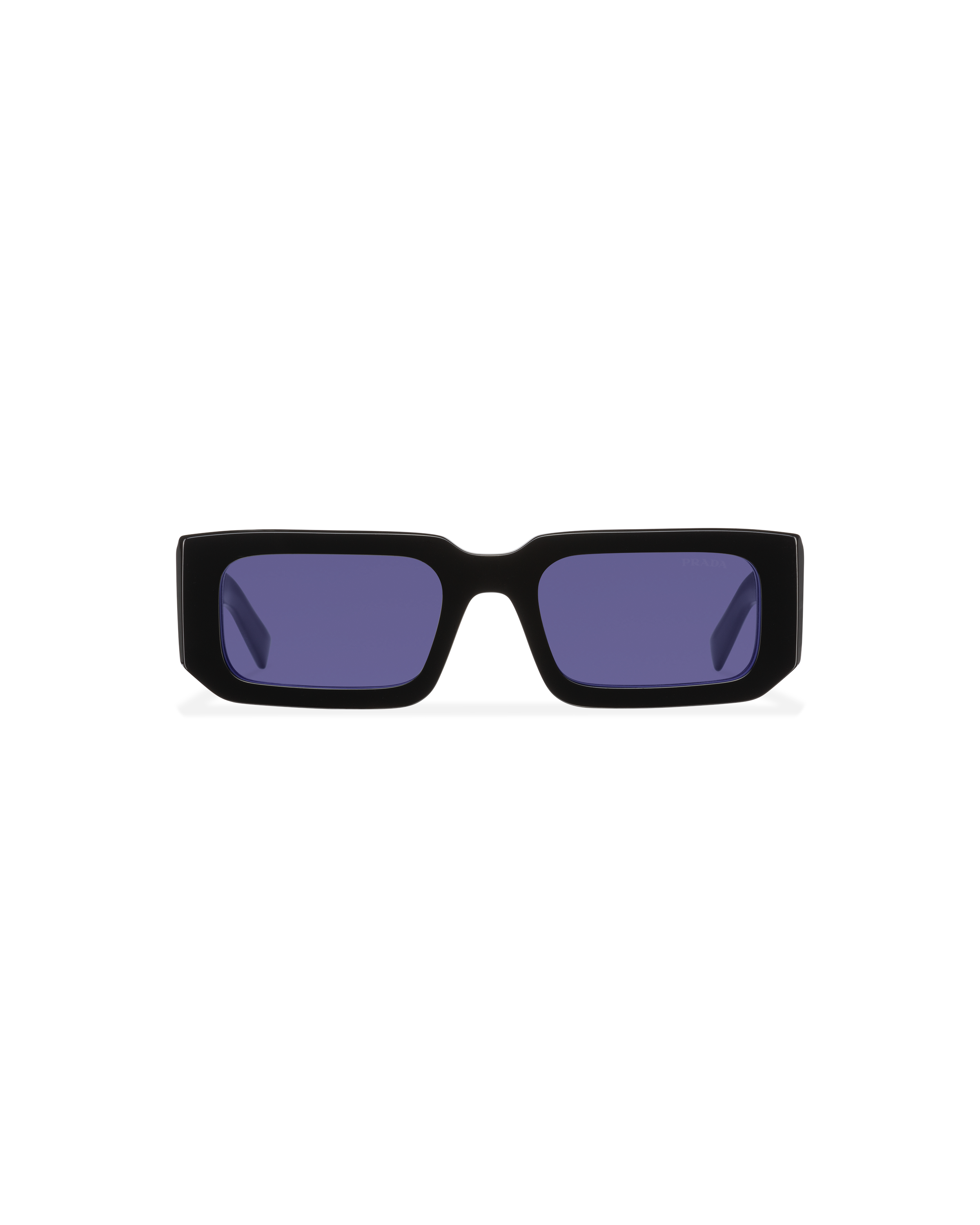 Prada Symbole Rectangle-frame Sunglasses In Purple Lenses