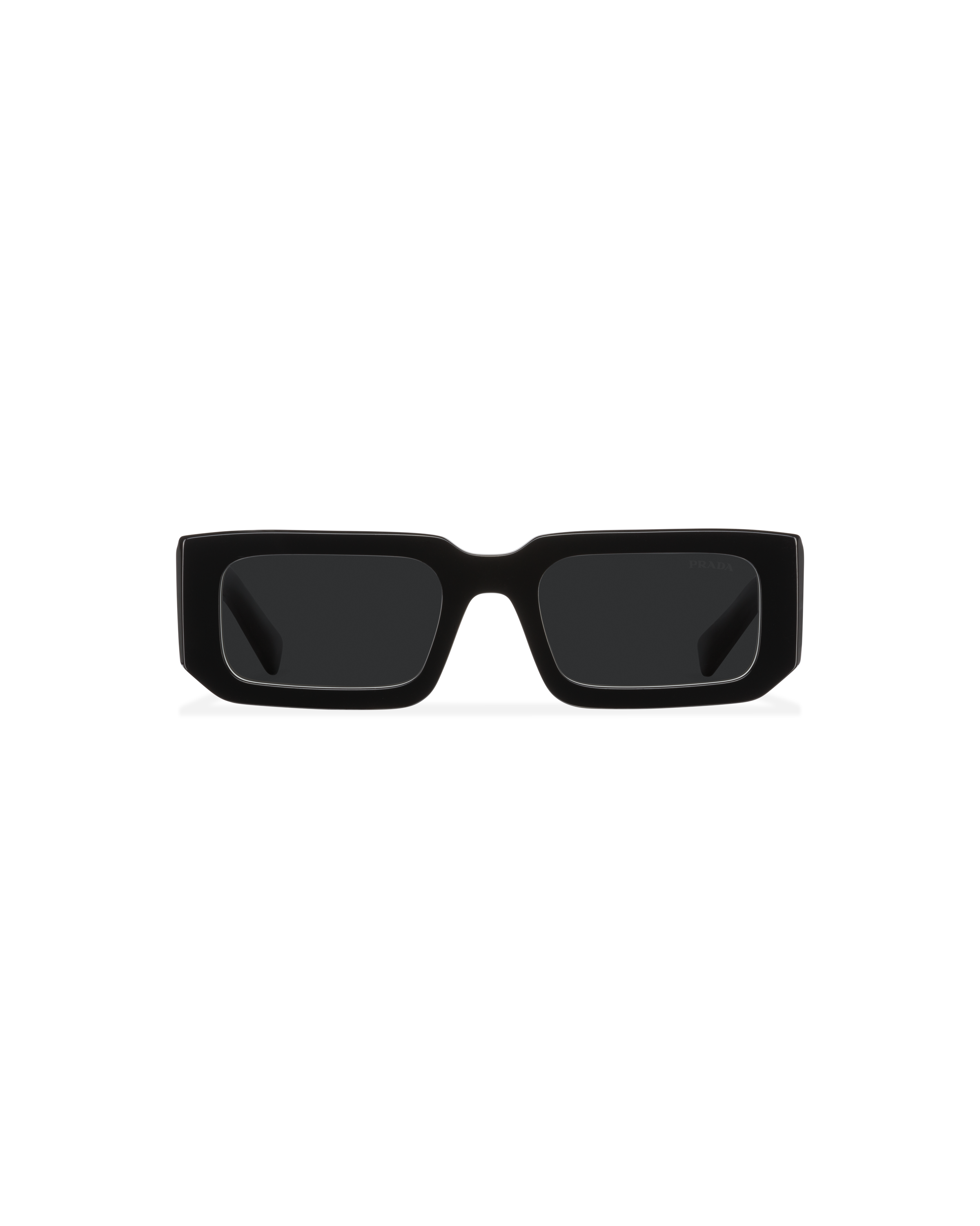 Prada Symbole Rectangle-frame Sunglasses In Slate Gray Lenses