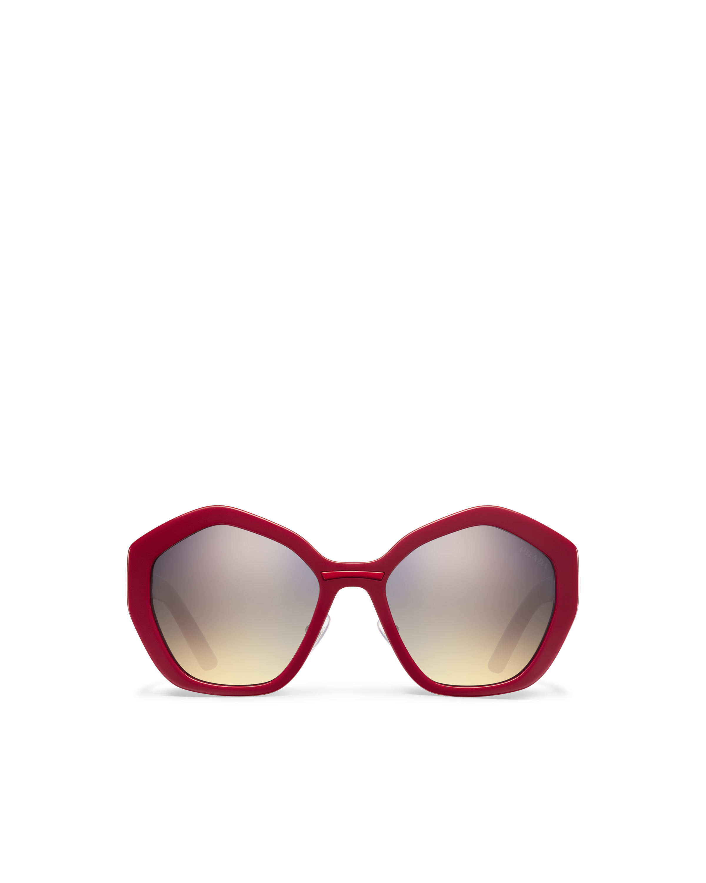 prada red frame glasses