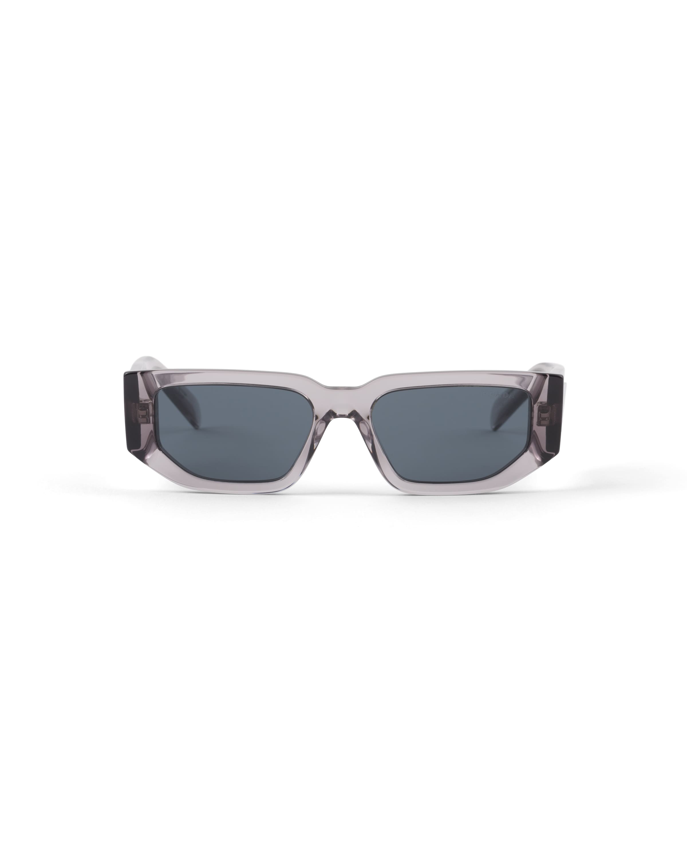 Prada Sunglasses With Triangle Logo In Graphite Lenses