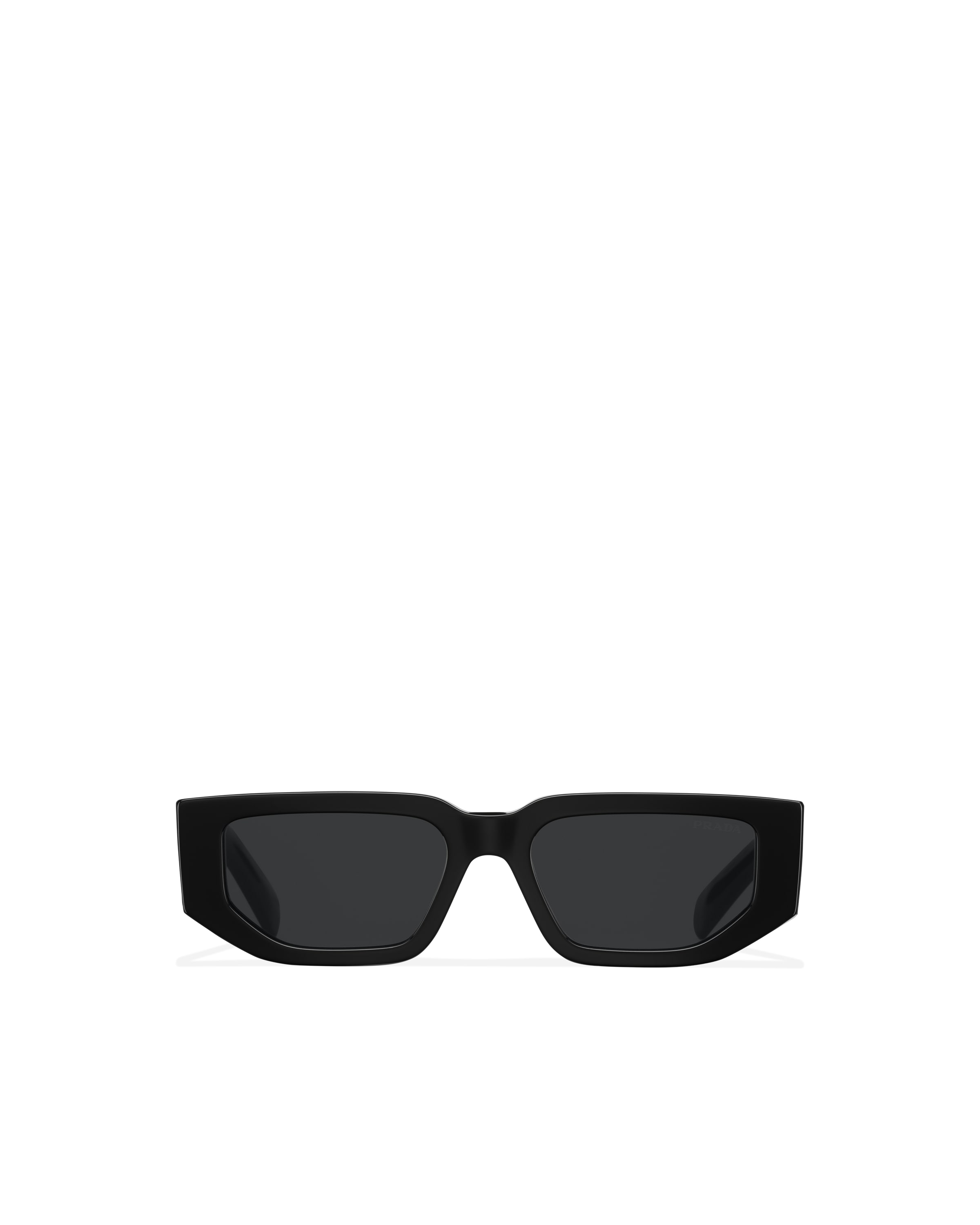 Prada Womens Black Pr 09zs Rectangle-frame Acetate Sunglasses In Slate Gray Lenses