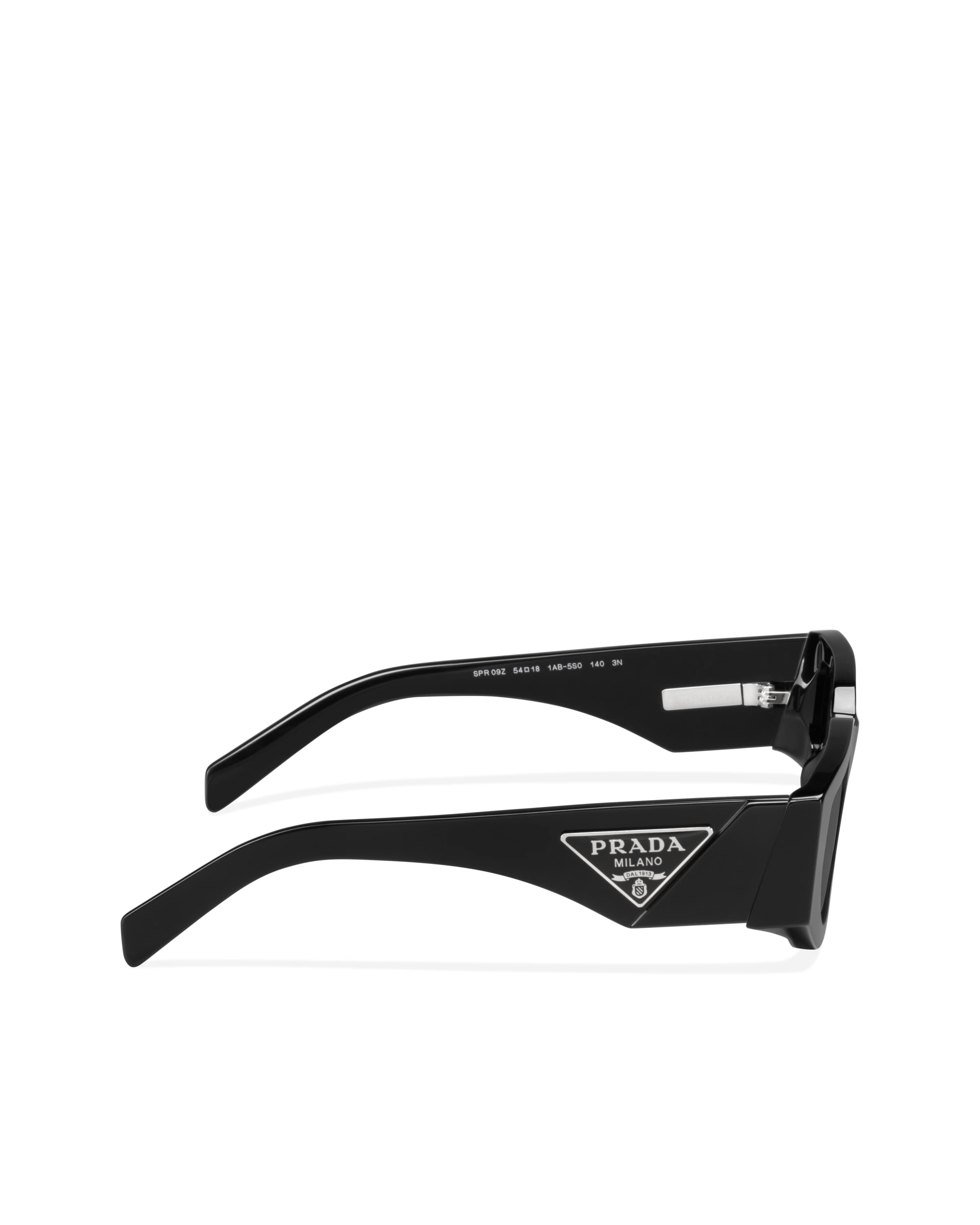 Prada Womens Black Pr 09zs Rectangle-frame Acetate Sunglasses In Slate Gray Lenses