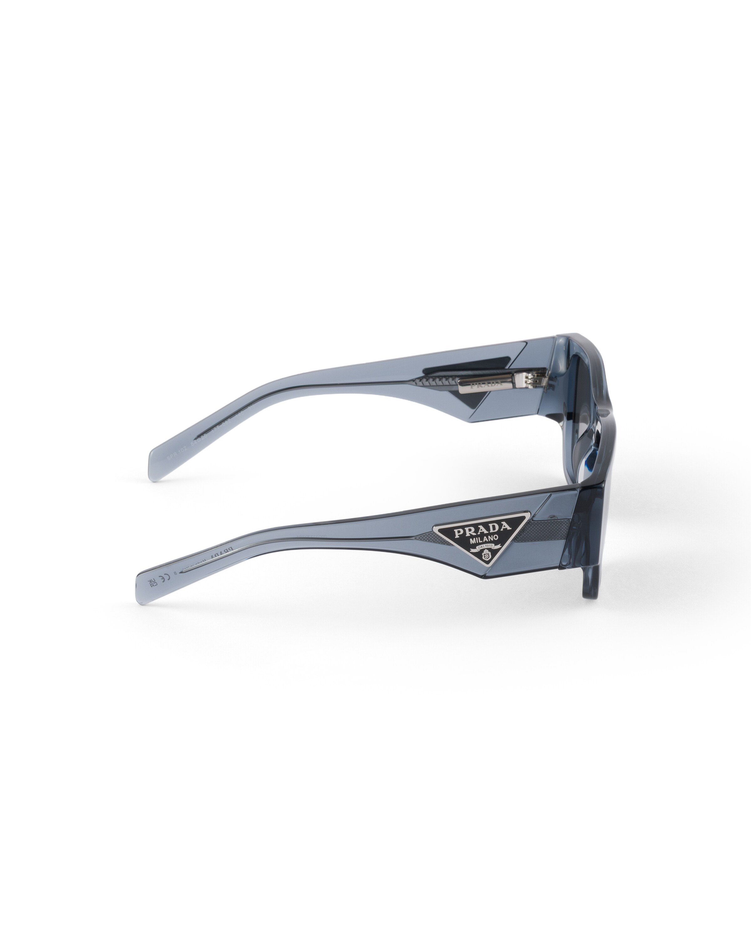 Prada Sunglasses With Triangle Logo In Blue