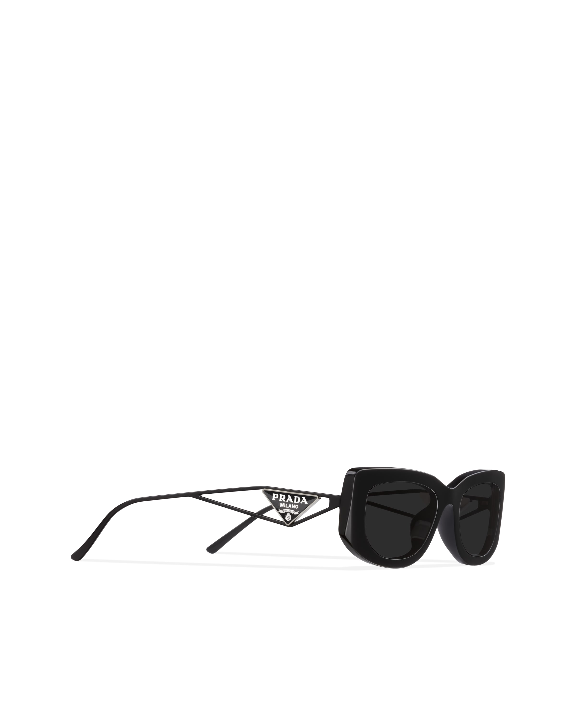 Prada Eyewear Spr14yc053e1ab Rectangular Sunglasses In Black