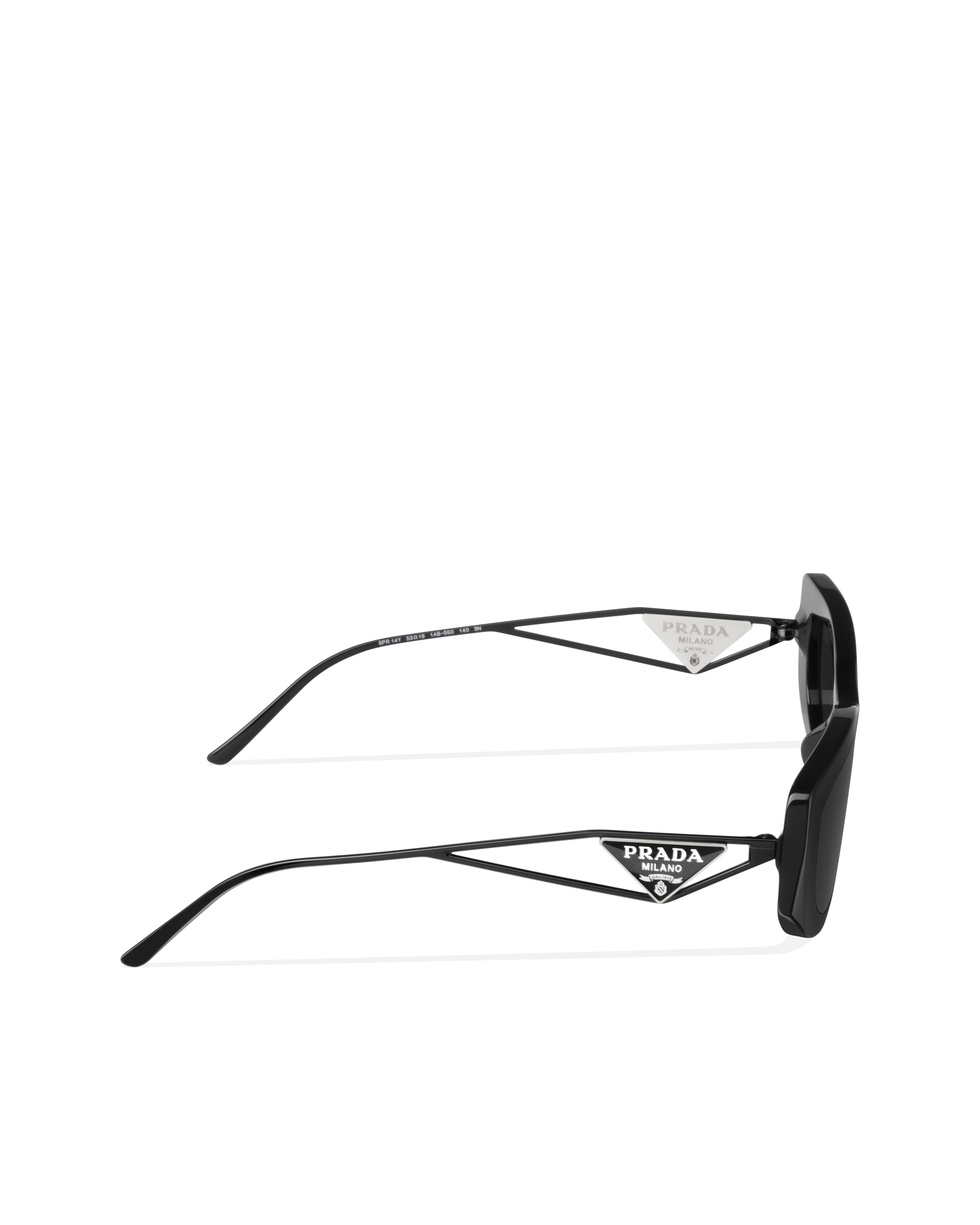 Prada Eyewear Spr14yc053e1ab Rectangular Sunglasses In Black