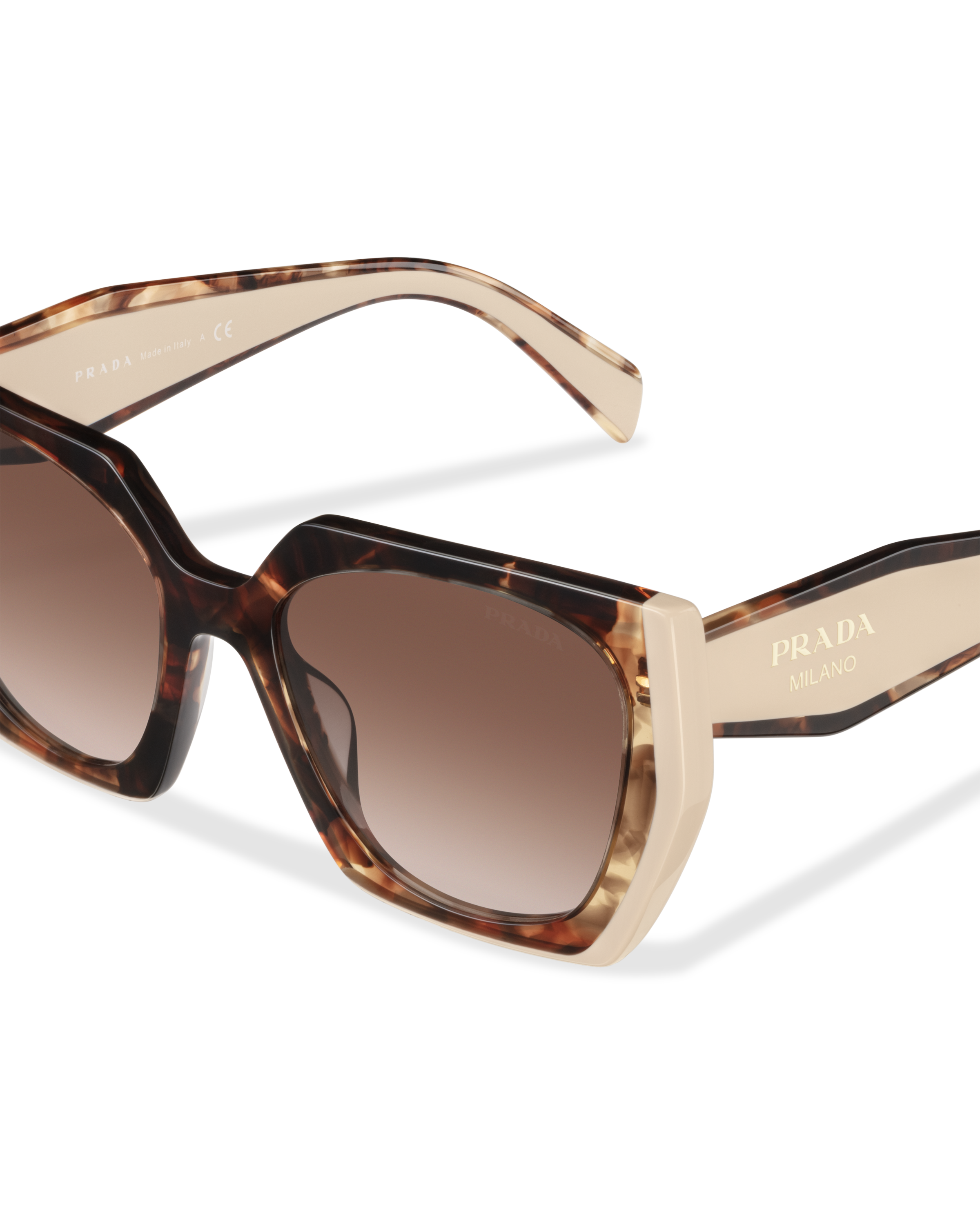 Opaque Gradient Dark Brown Lenses Sunglasses With Prada Logo PRADA