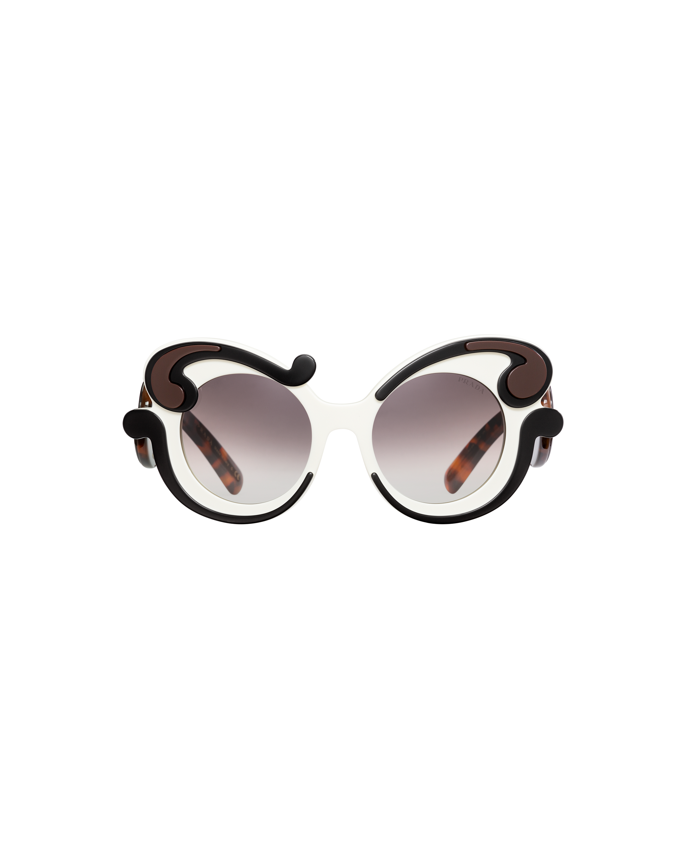 prada minimal baroque 54mm round sunglasses