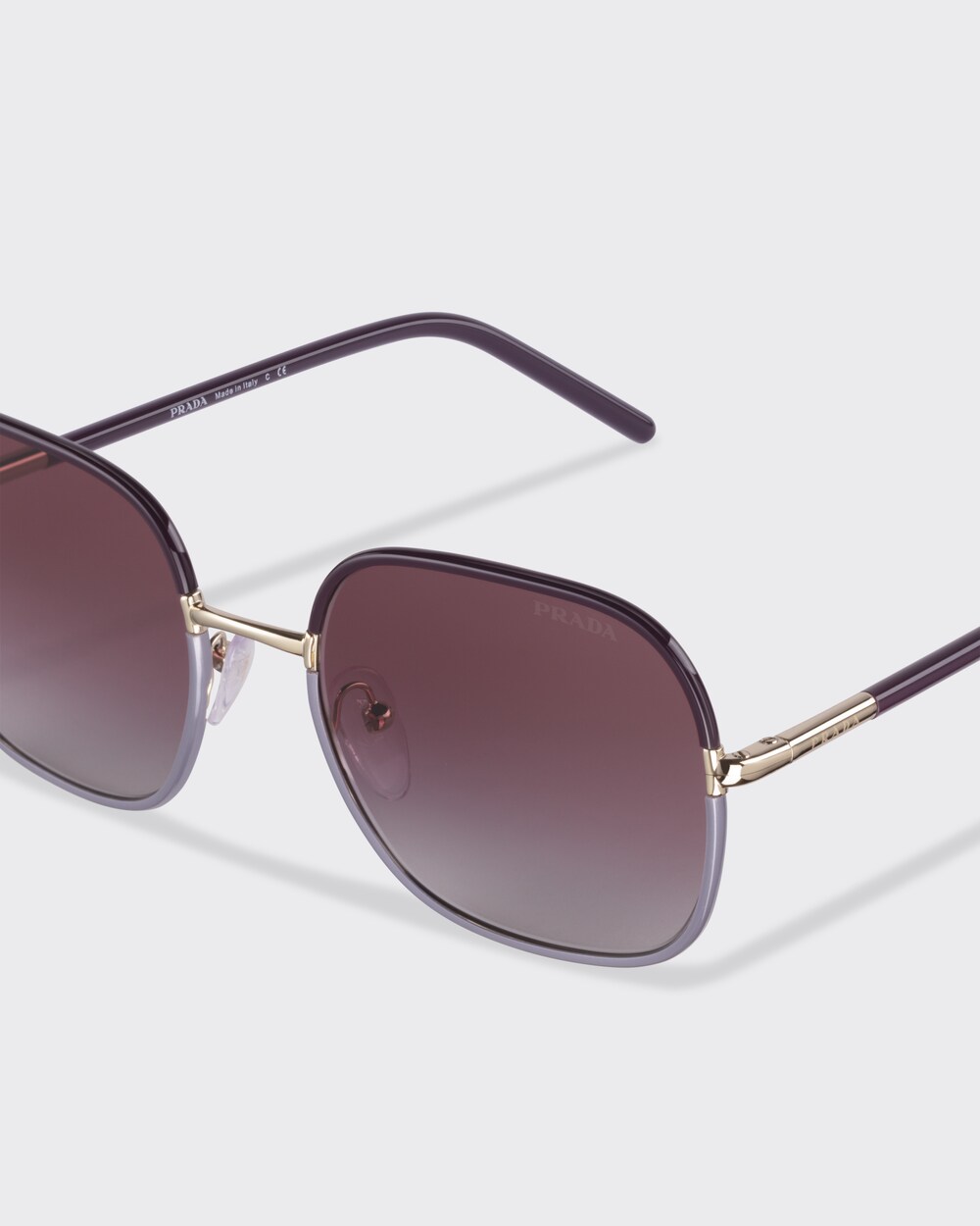 Purple Lenses Prada Decode sunglasses 