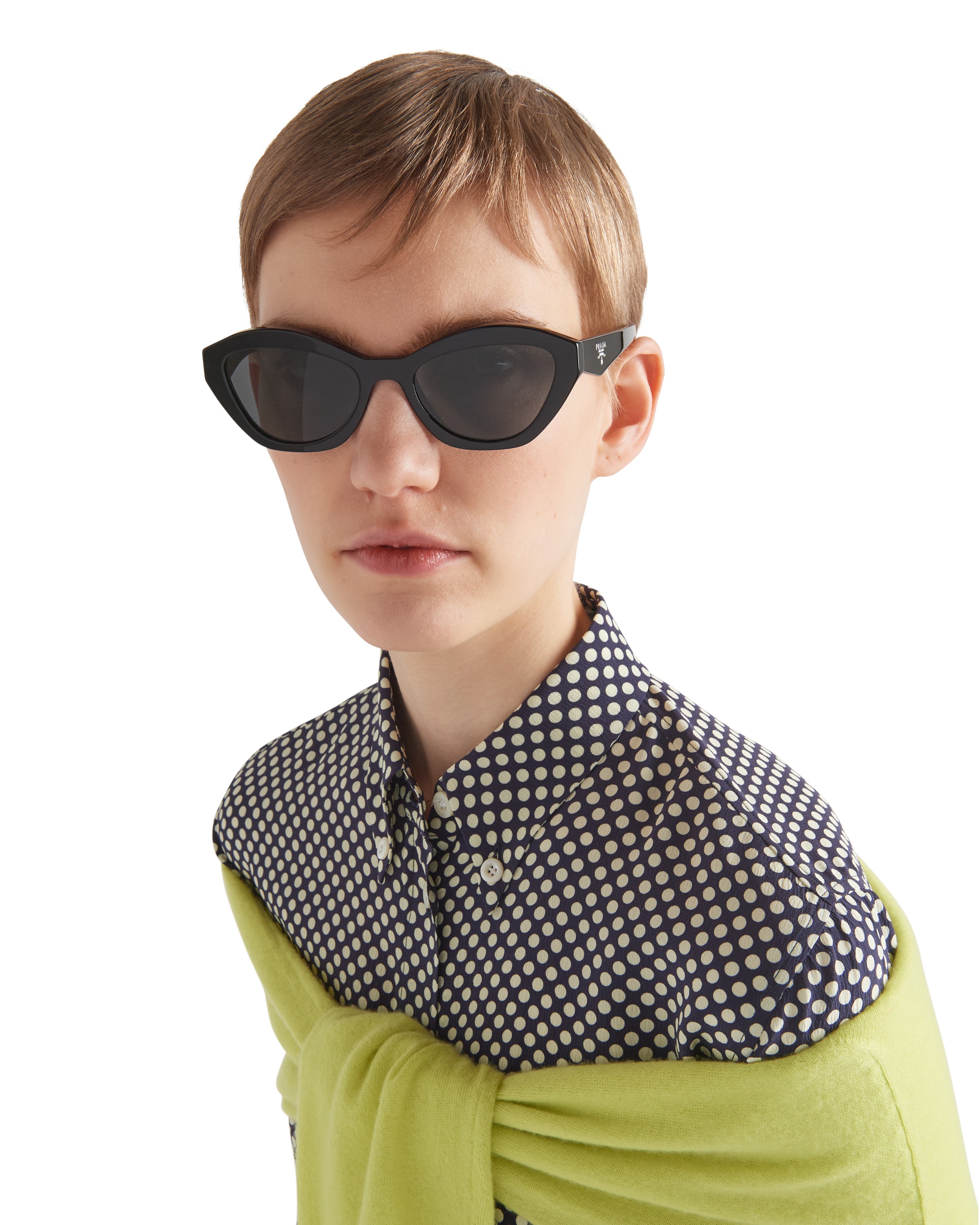 Prada Dark Grey Butterfly Ladies Sunglasses Pr A02sf 16k08z 55 In Slate Gray Lenses