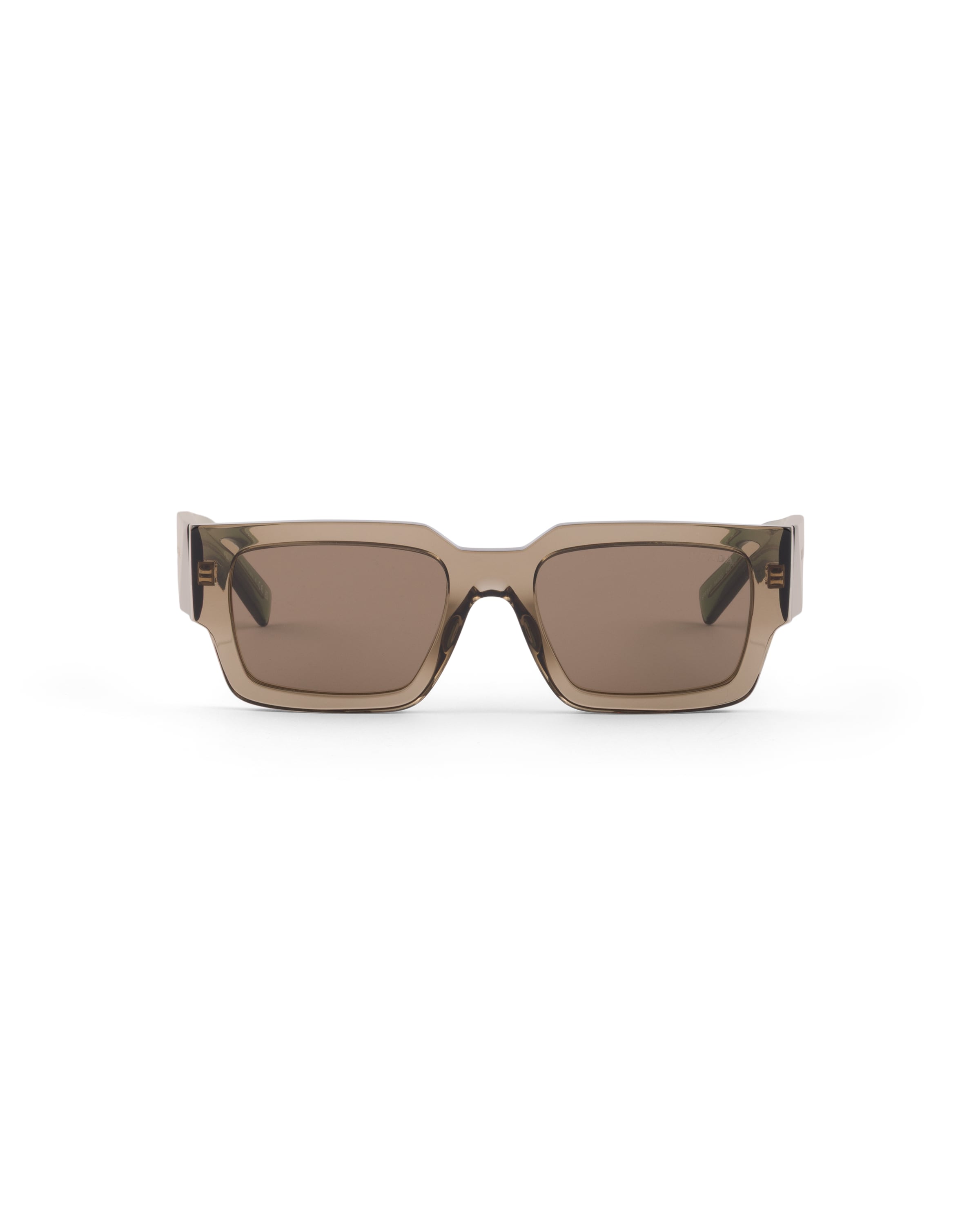 Prada Eyewear Rectangle Frame Sunglasses In Brown