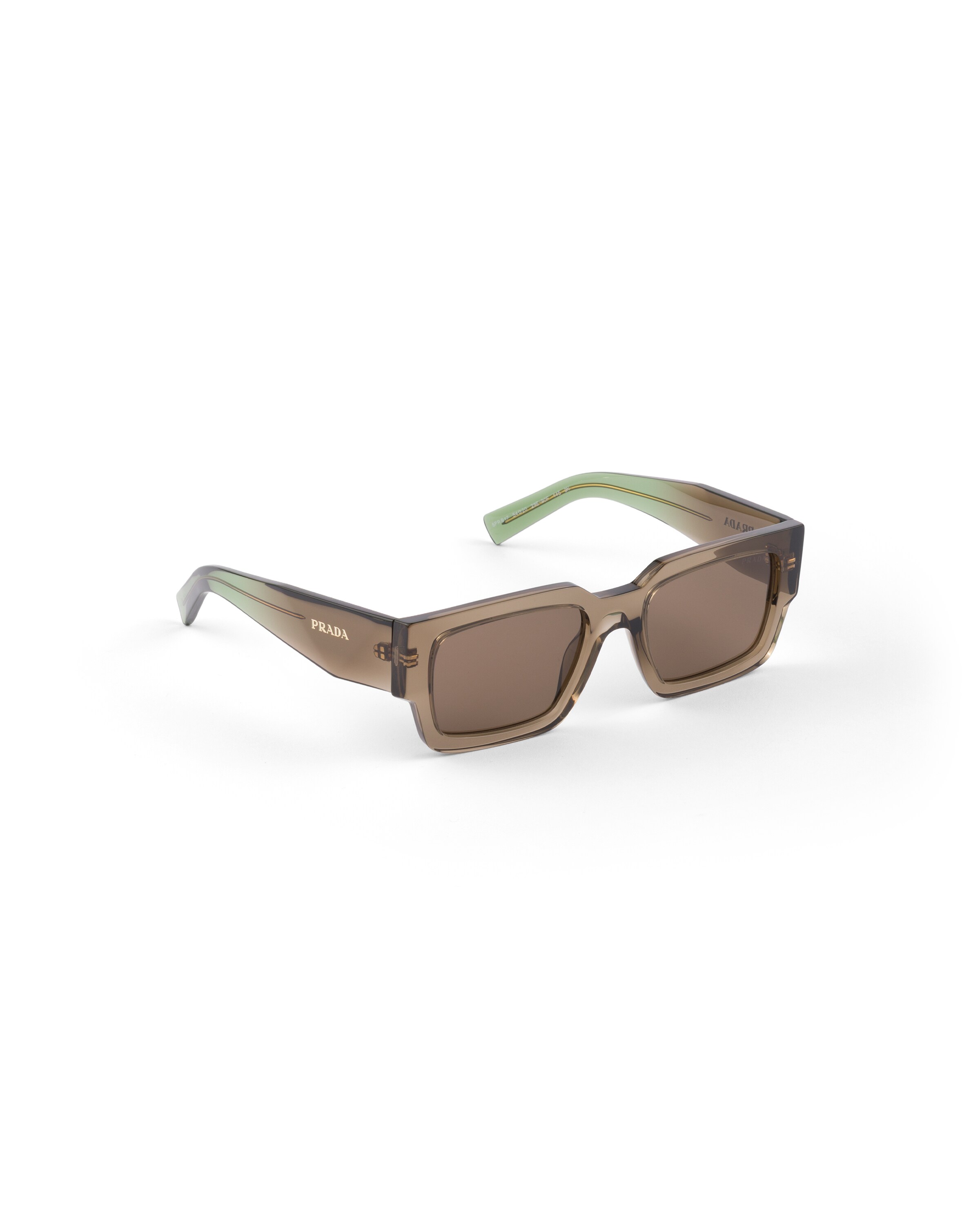 Prada Eyewear Rectangle Frame Sunglasses In Brown