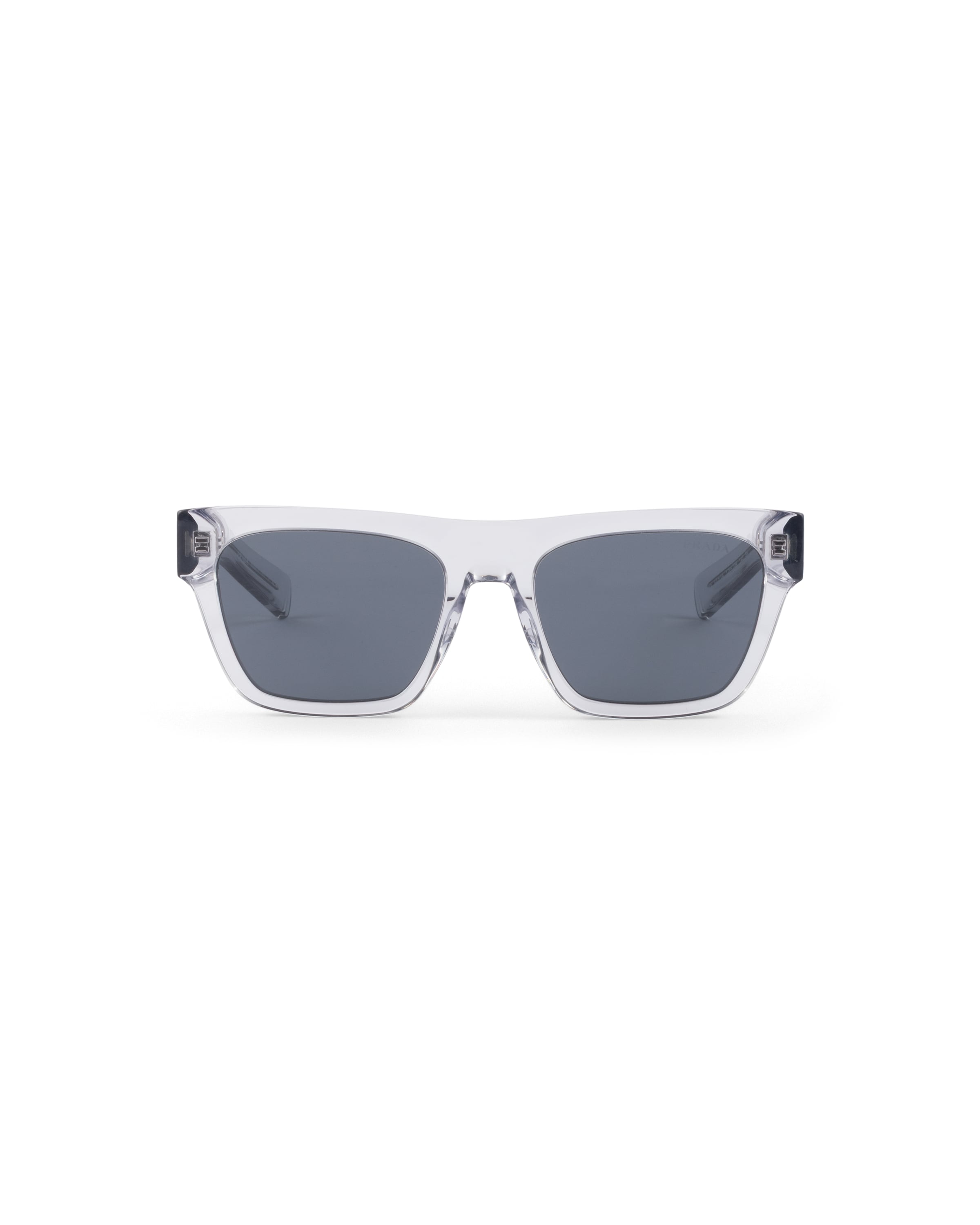 Prada Logo-print Rectangle-frame Sunglasses In Blue