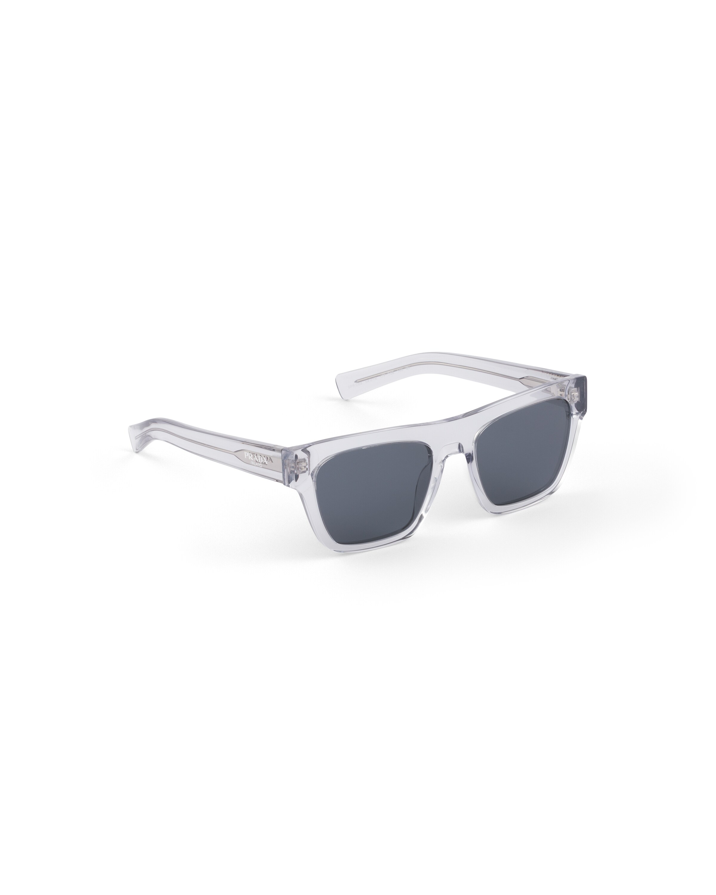 Prada Logo-print Rectangle-frame Sunglasses In Blue