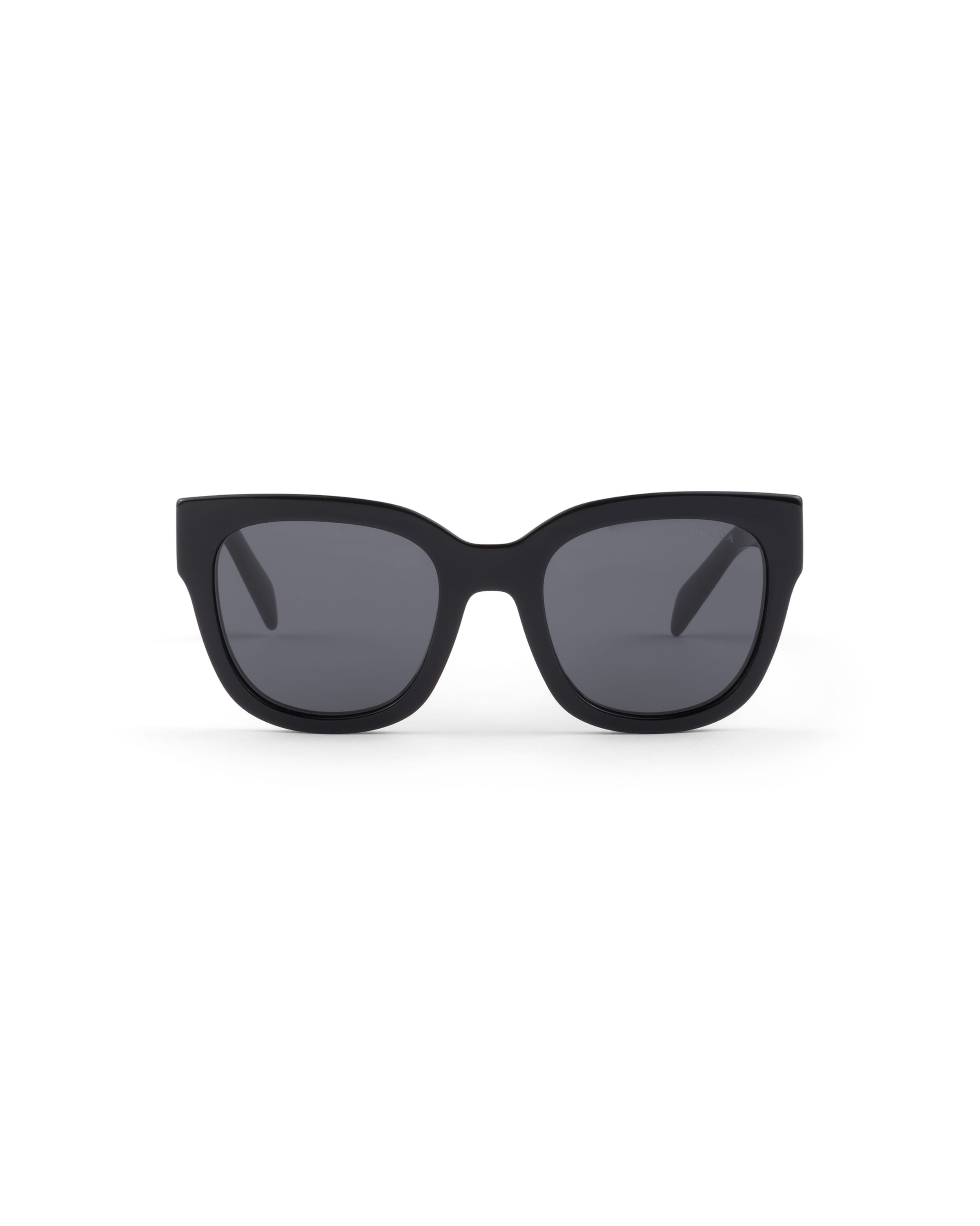 Prada Logo Rectangle-frame Sunglasses In Black