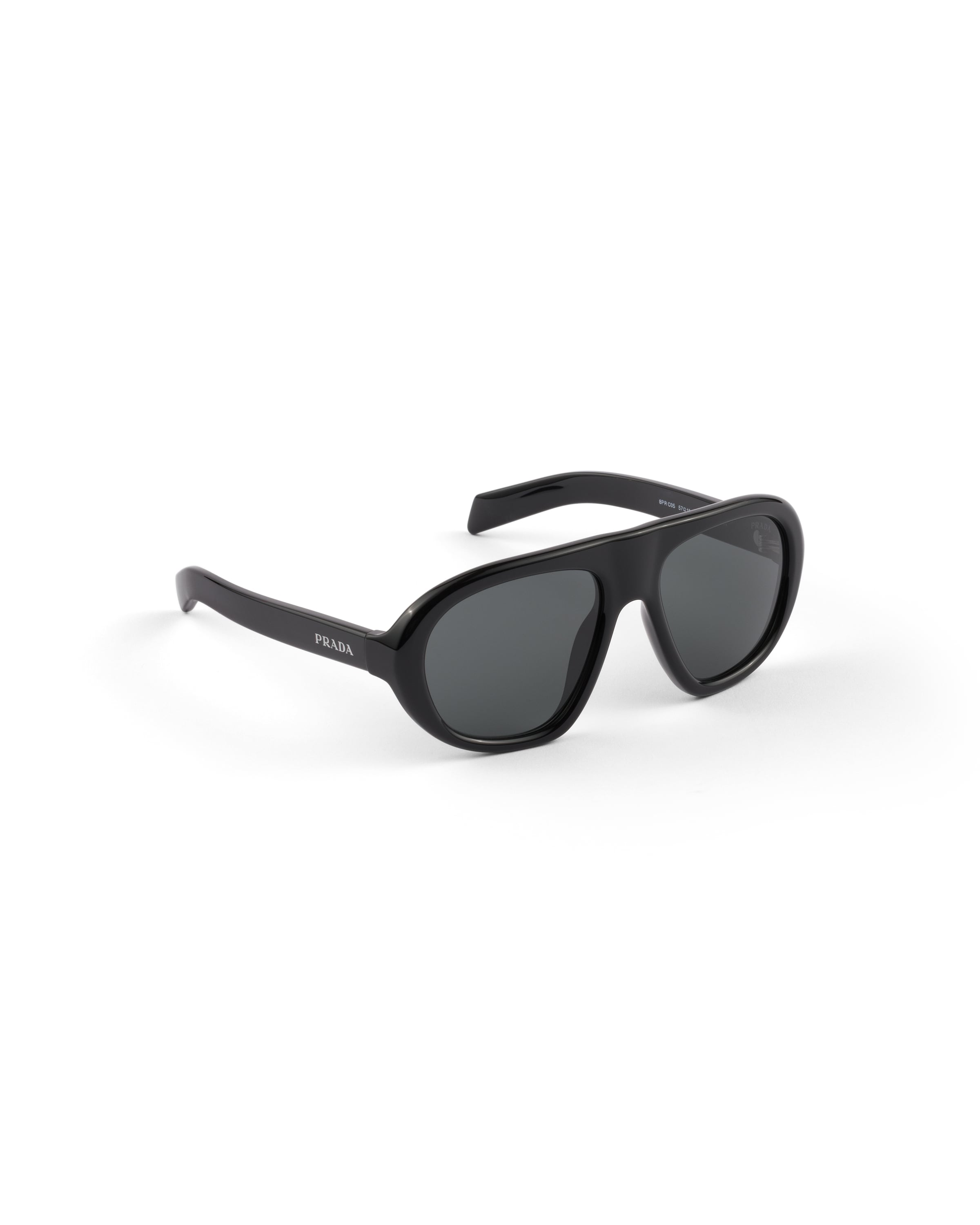 Prada Womens Black Pr C05s Irregular-frame Acetate Sunglasses In Black