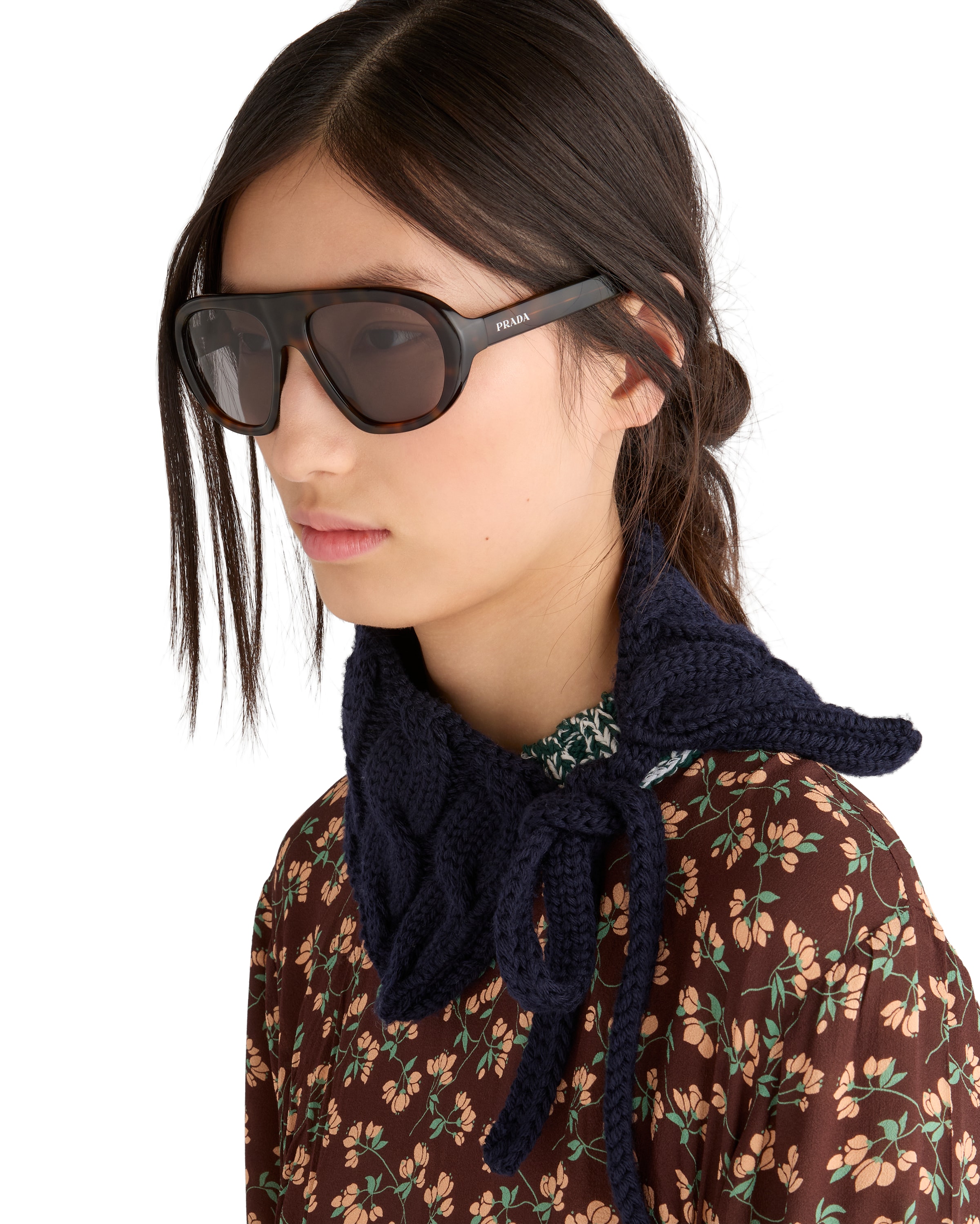 Prada Tortoiseshell Pilot-frame Sunglasses In Brown