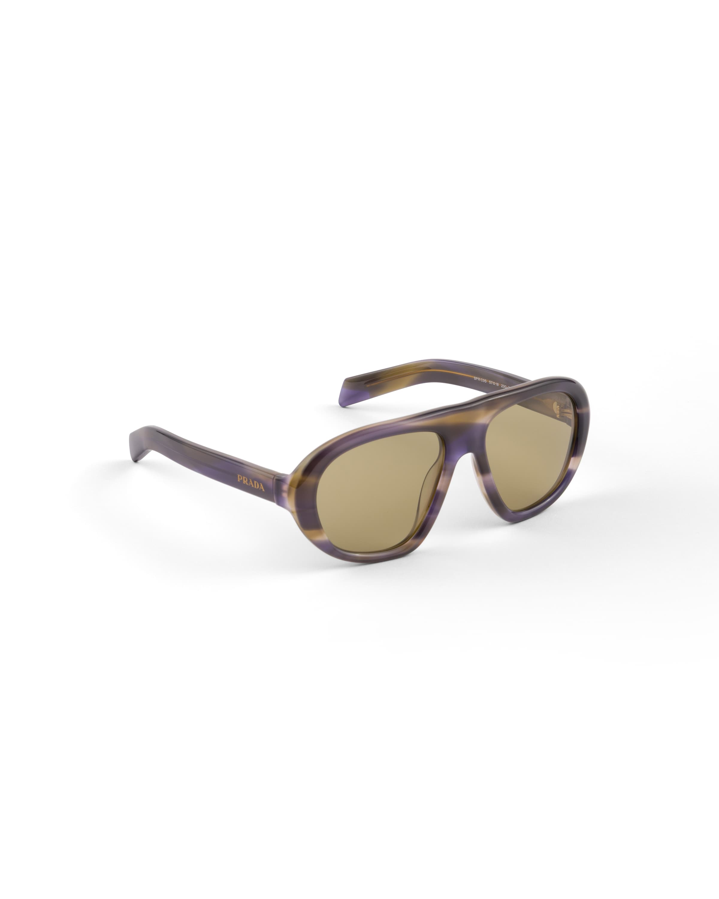 Prada Womens Brown Pr C05s Irregular-frame Acetate Sunglasses In Brown