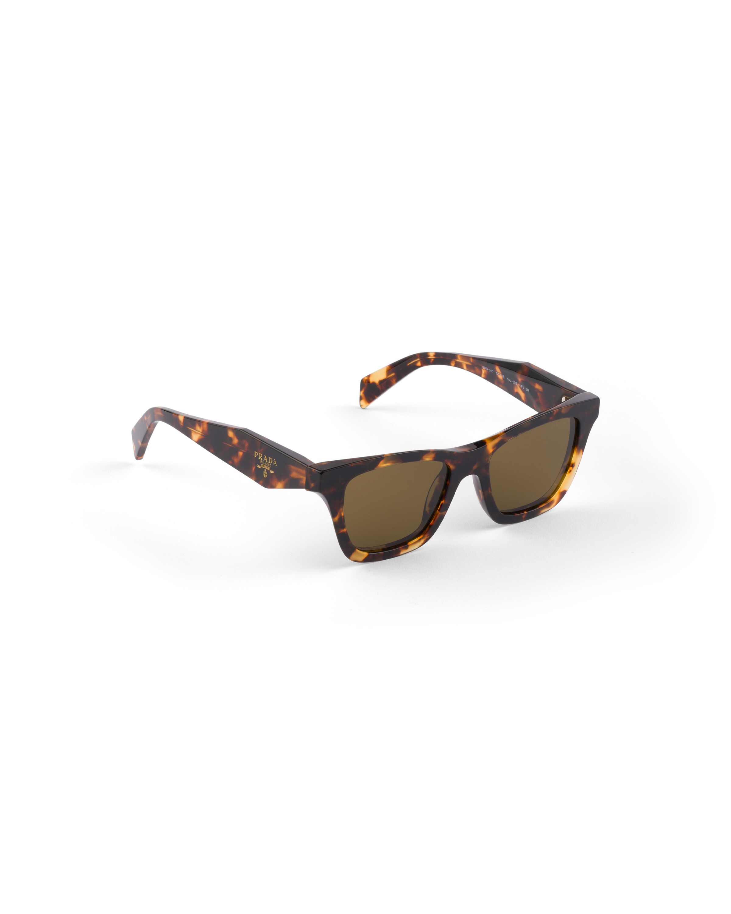 Prada Logo Rectangle-frame Sunglasses In Brown