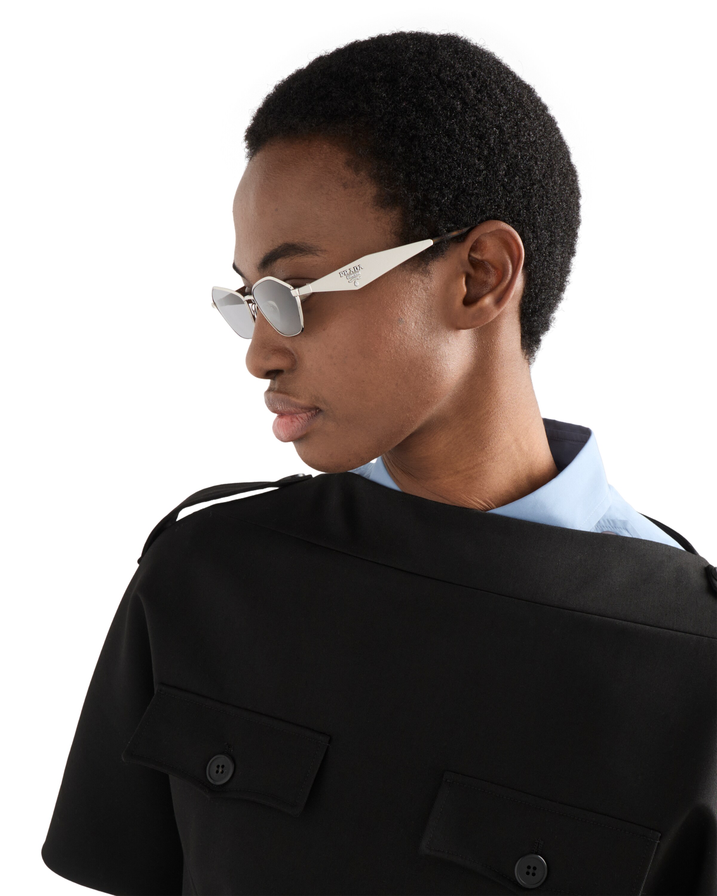 Prada Sonnenbrille Mit Logo In Gray