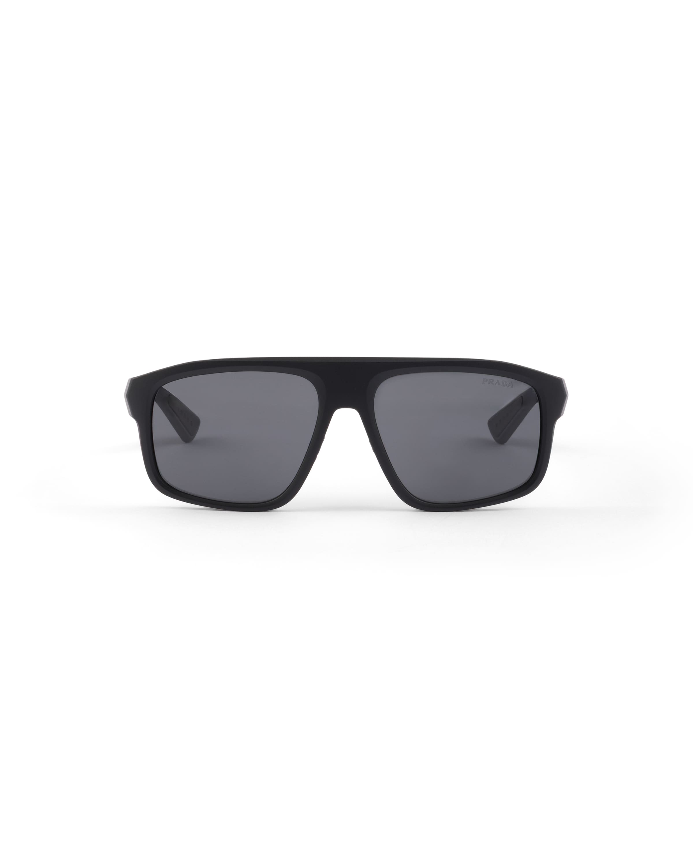 Prada Linea Rossa Rectangle-frame Sunglasses In Black