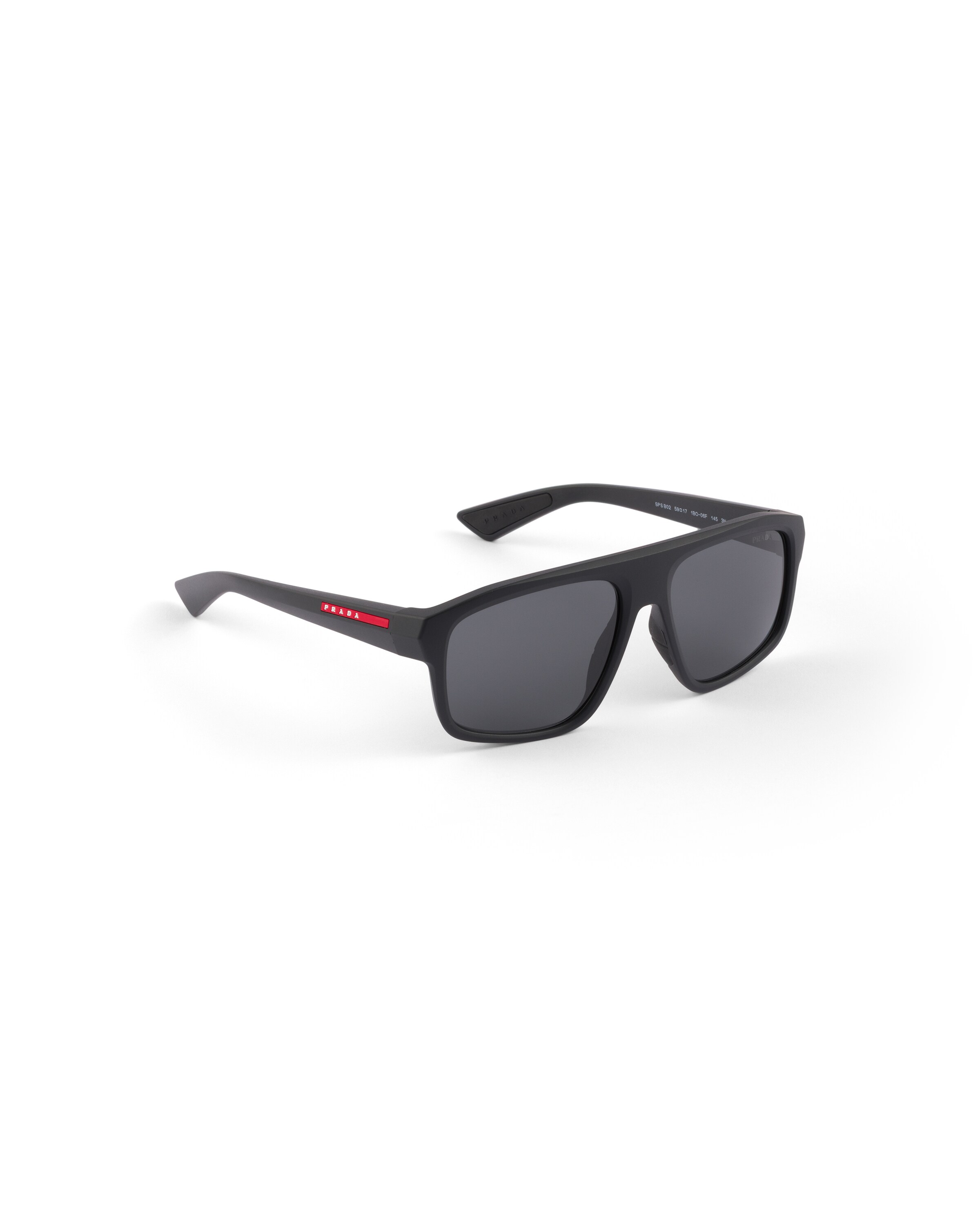Prada Linea Rossa Rectangle-frame Sunglasses In Black