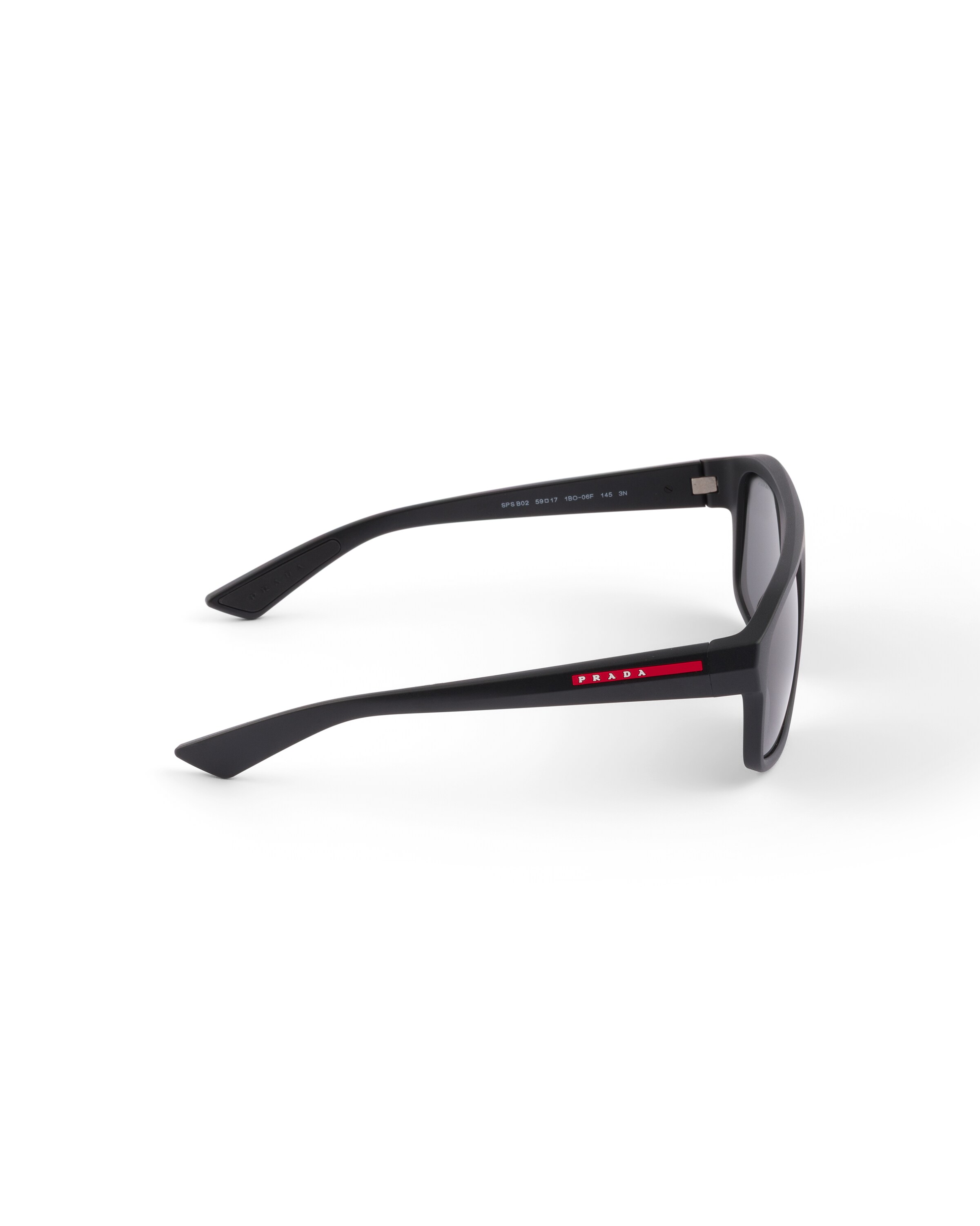 Prada Linea Rossa Rectangle-frame Sunglasses In Black