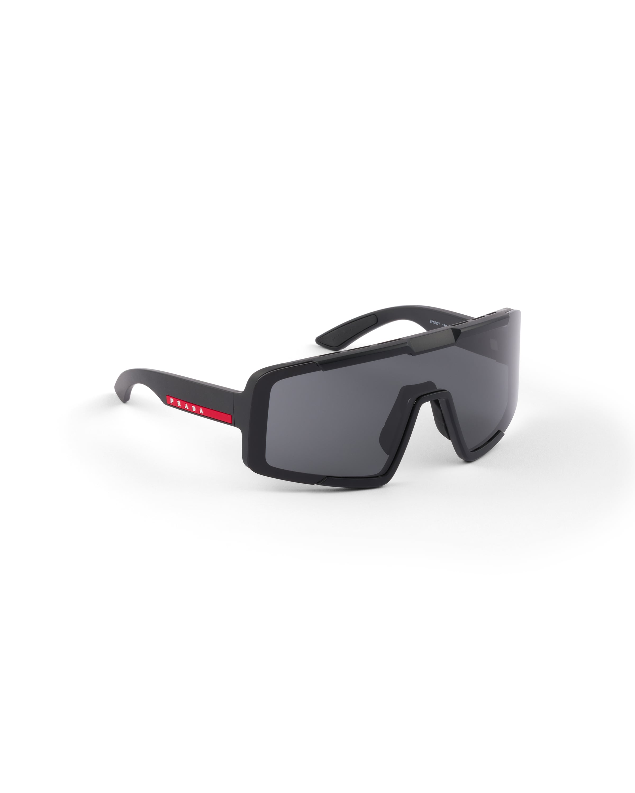 Prada Linea Rossa Rectangle-frame Sunglasses In Black