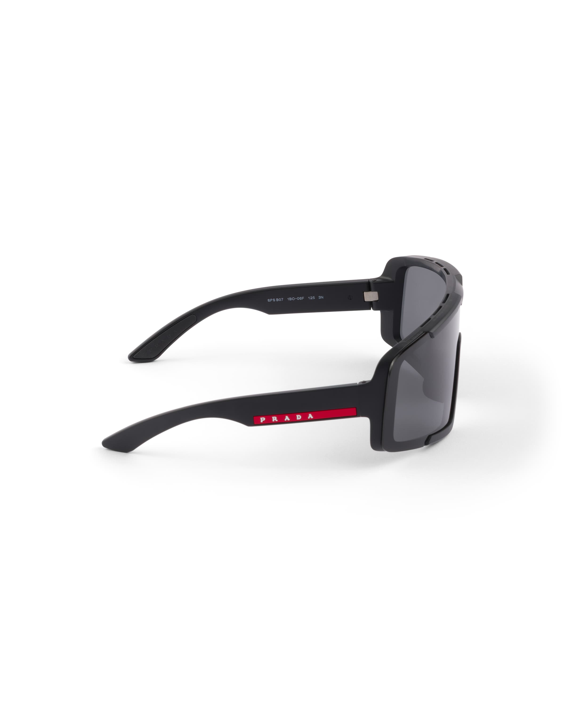 Prada Linea Rossa Rectangle-frame Sunglasses In Black