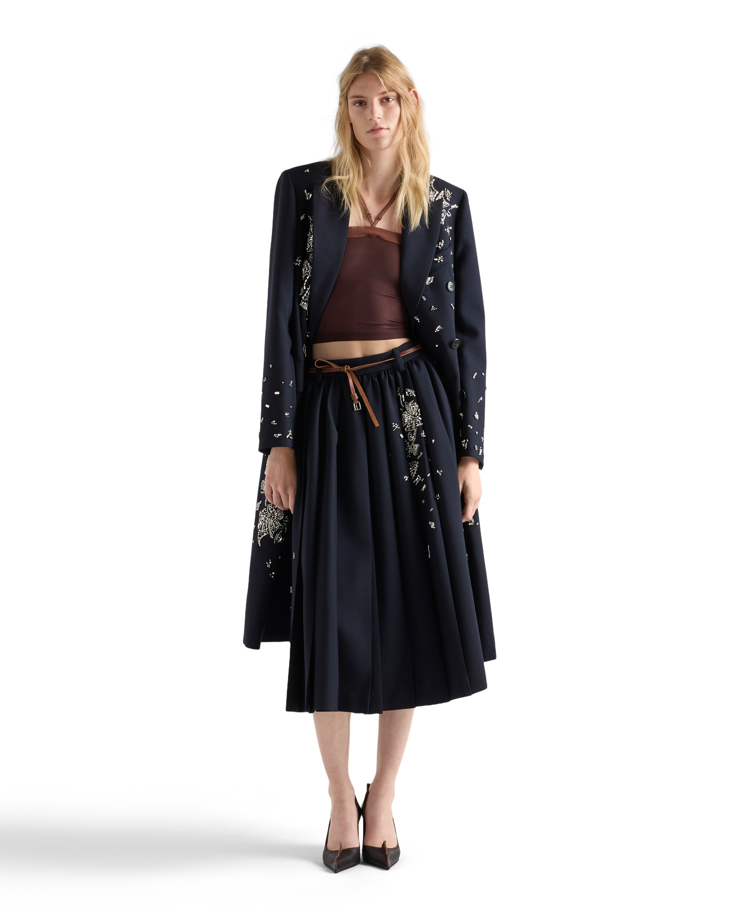 Prada Tulle Top In Brown
