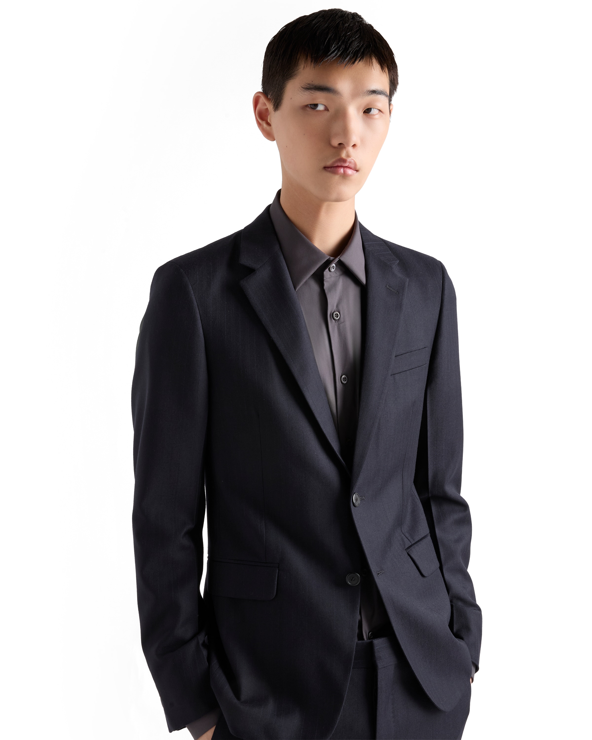 Prada Single-breasted Cashmere And Wool Suit In Blue