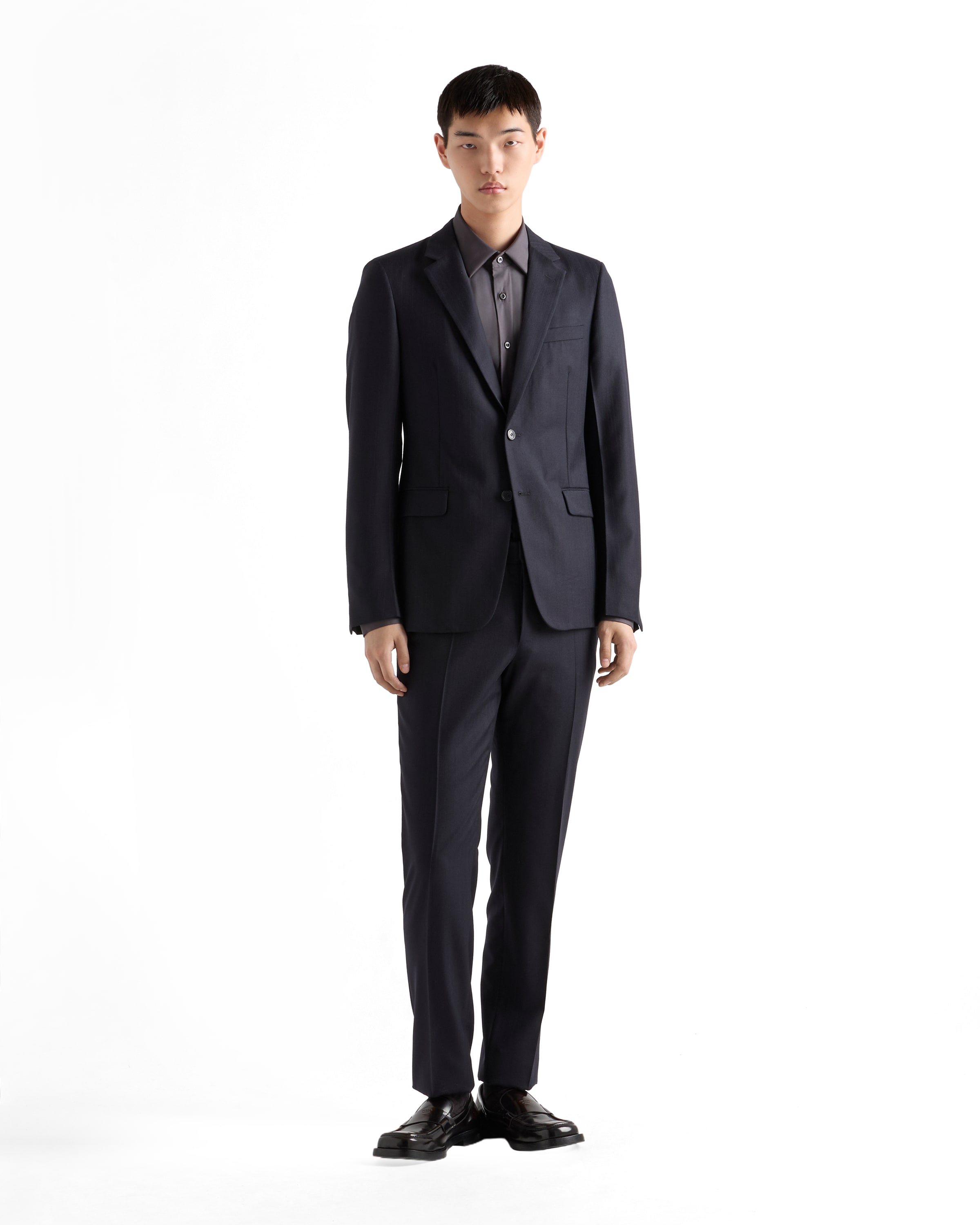Prada Single-breasted Cashmere And Wool Suit In Blue