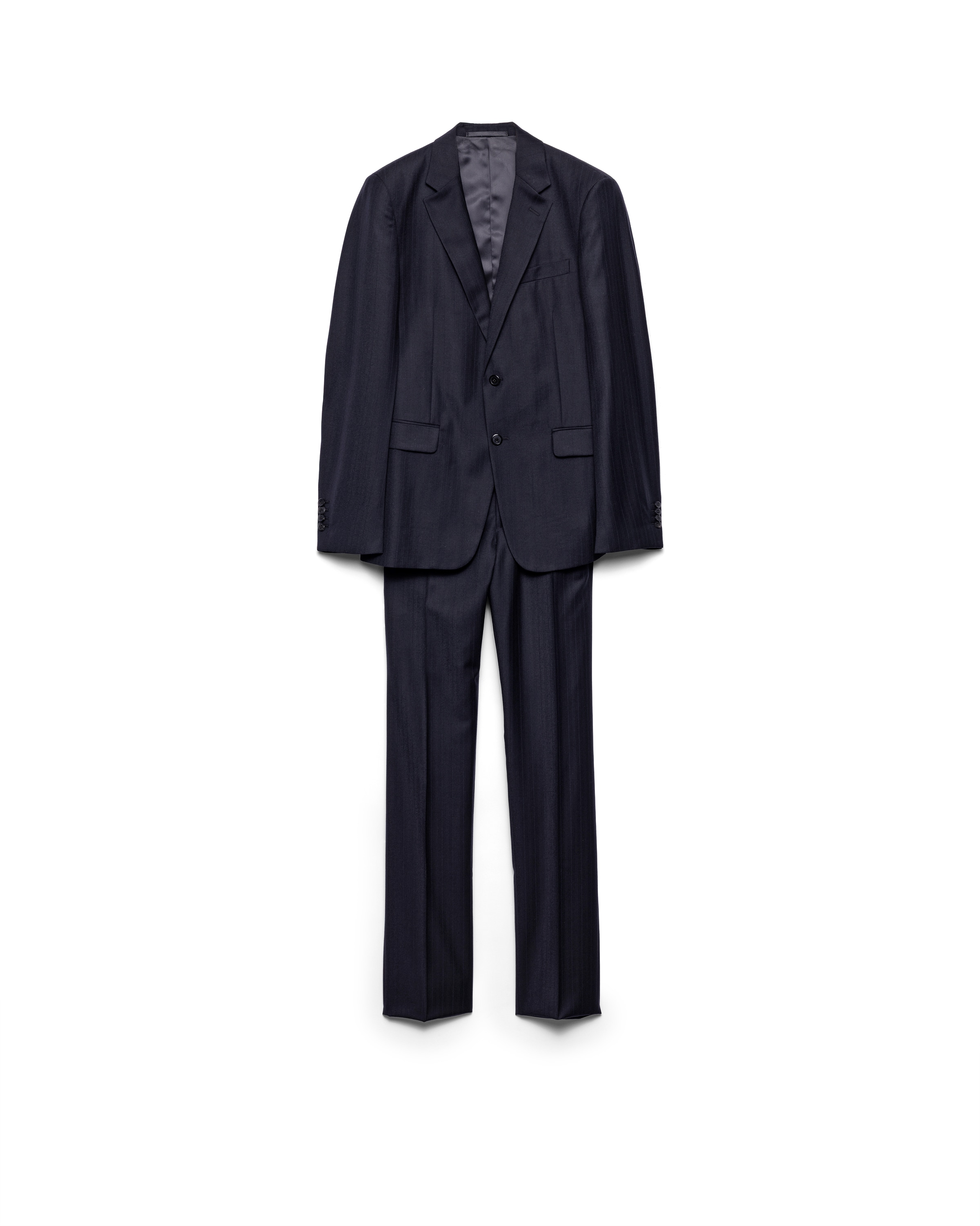 Prada Single-breasted Cashmere And Wool Suit In Blue