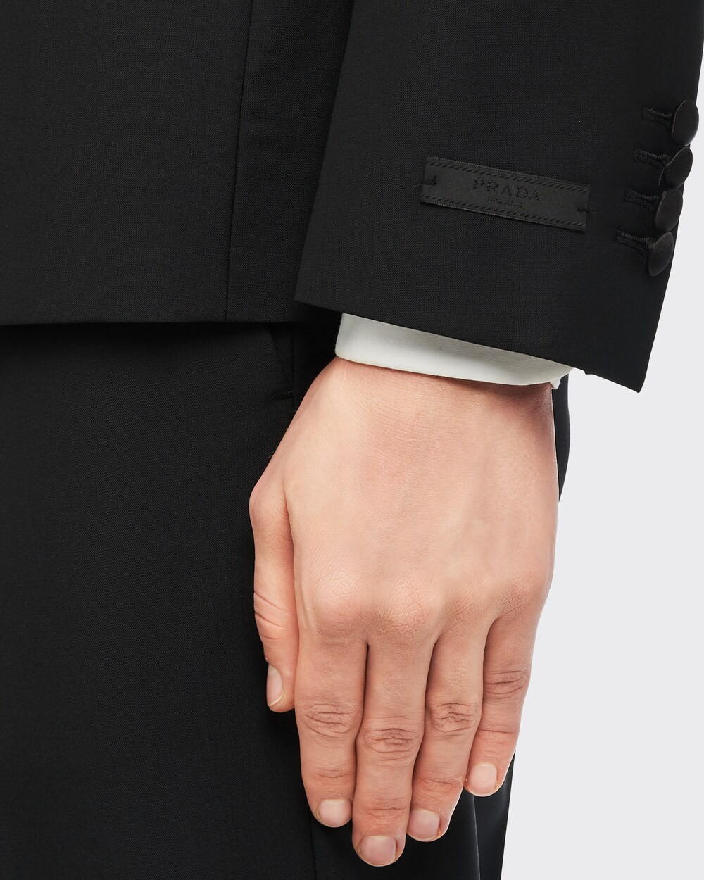 Abito smoking monopetto a due bottoni in Lana mohair Nero | Prada