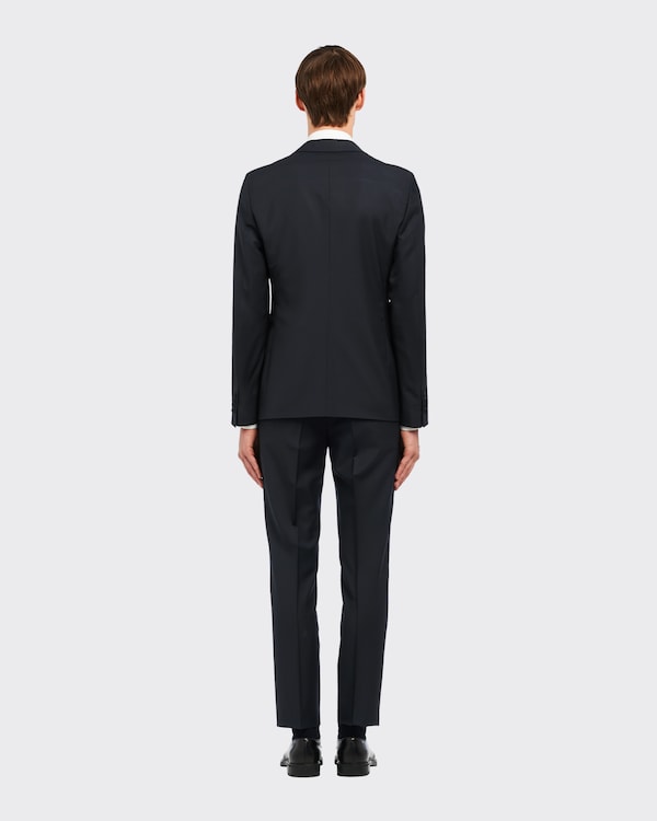 Singled-breasted two-button wool mohair tuxedo - Blue/Black Singled-breasted two-button wool mohair tuxedo - Blue/Black