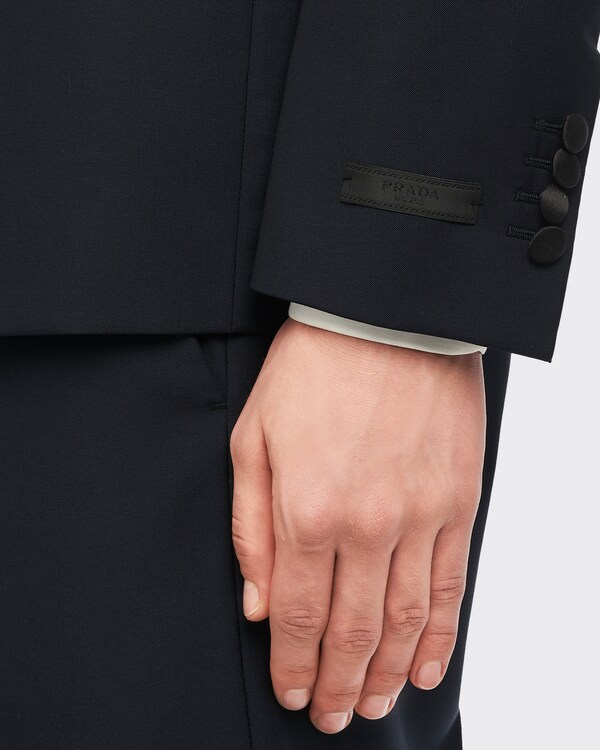 Singled-breasted two-button wool mohair tuxedo - Blue/Black Singled-breasted two-button wool mohair tuxedo - Blue/Black