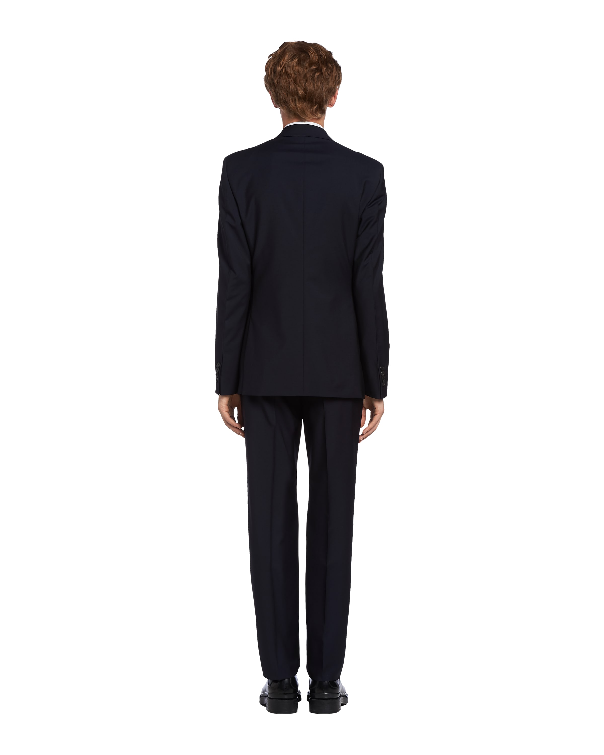 Prada Single Breasted Wool And Mohair Suit In Blue