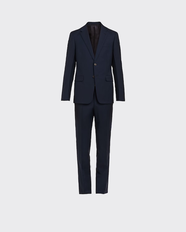 Black Single-breasted techno stretch suit | PRADA