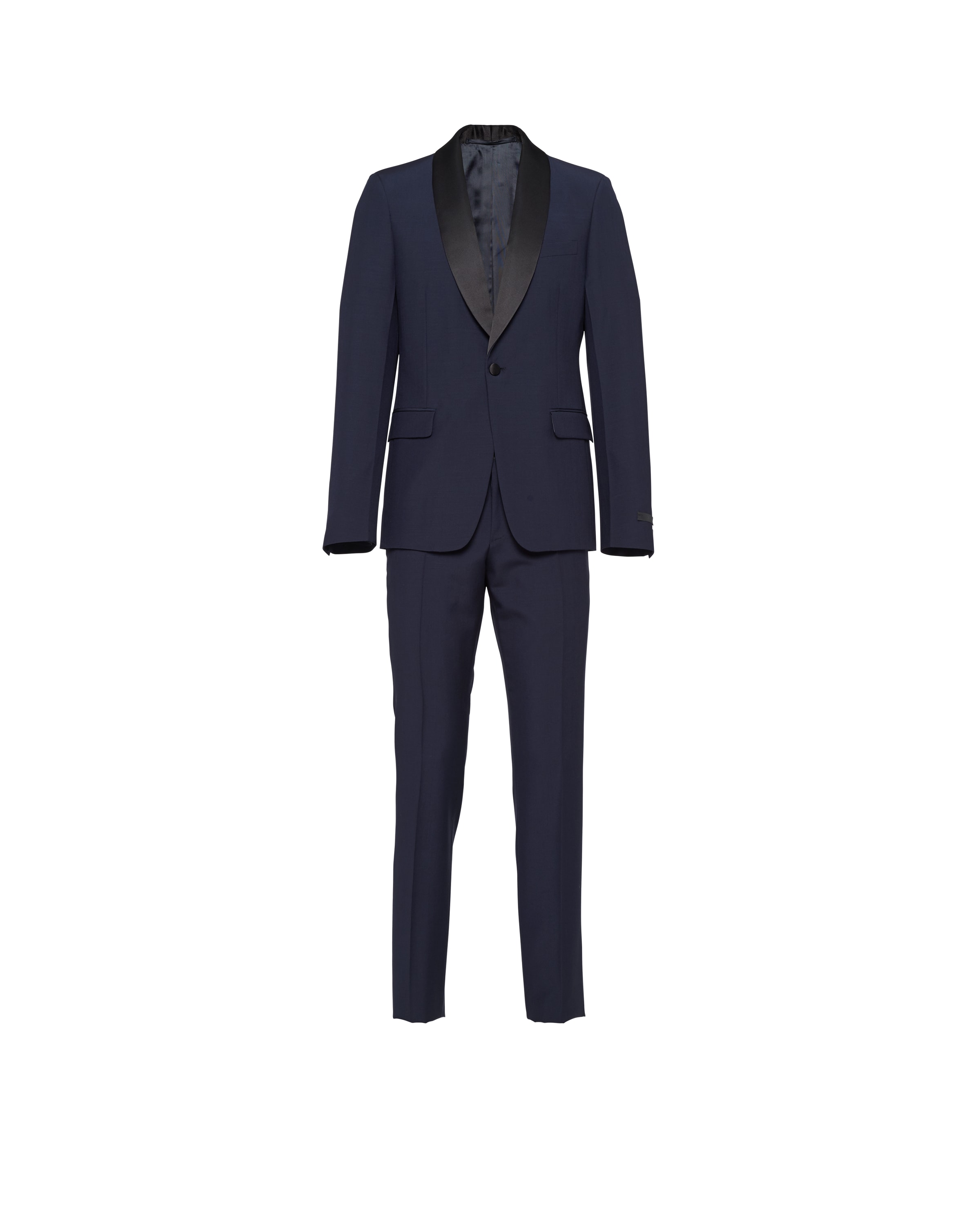 Prada Smoking Monopetto In Lana Mohair, Uomo, Blu/nero, Taglia 56R