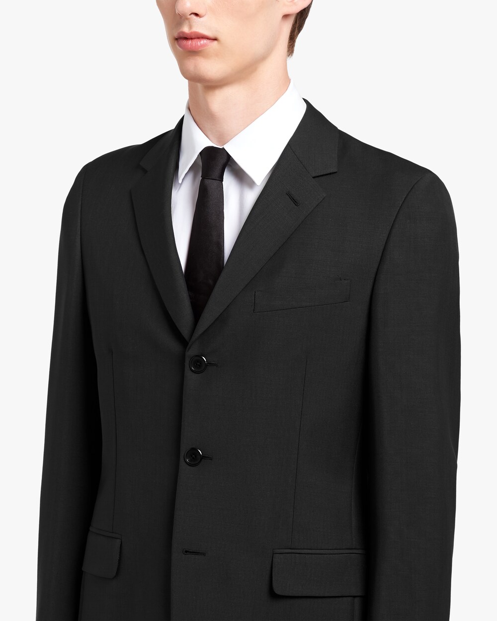 black 3 button suit
