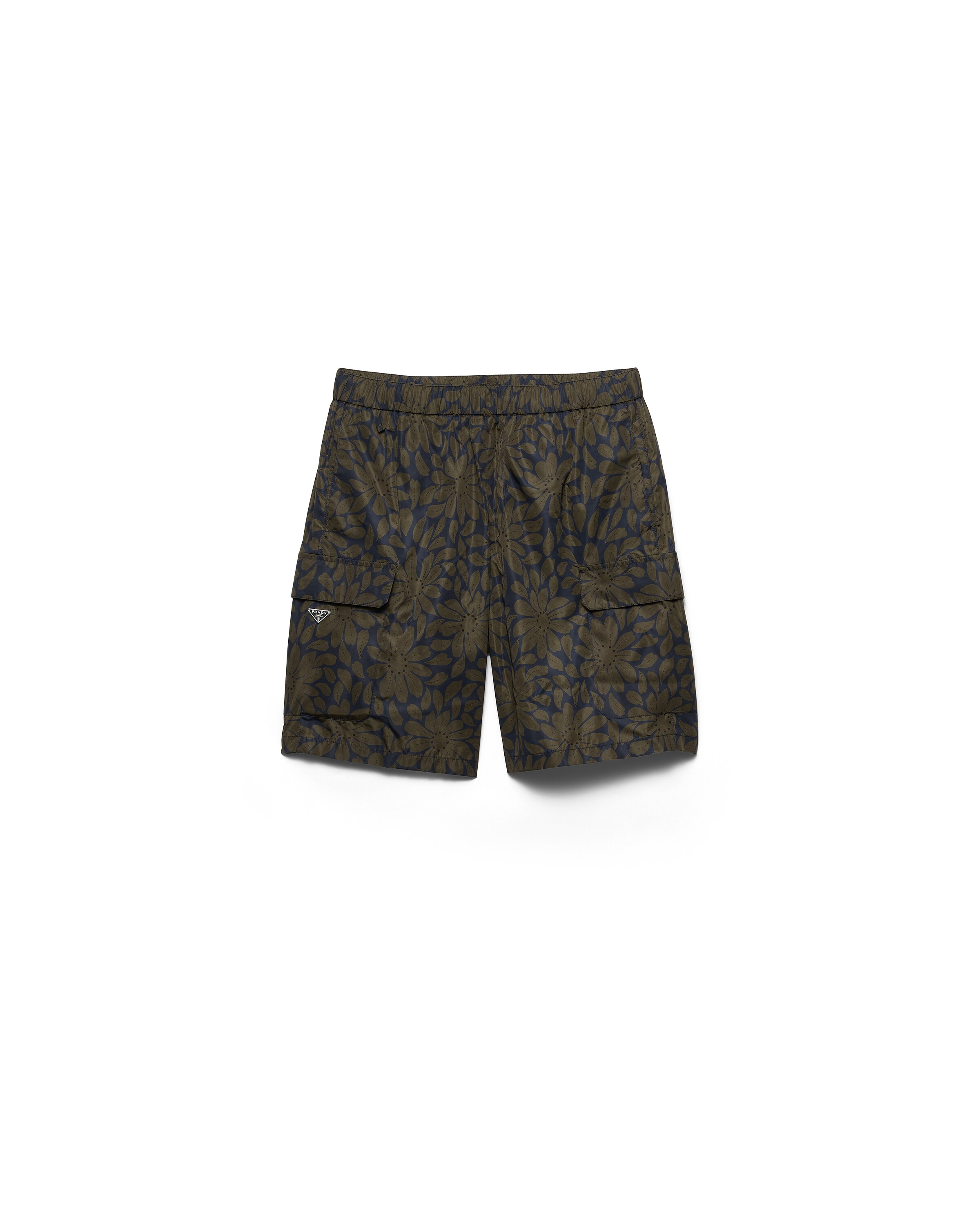 Prada Printed Re-nylon Swim Trunks, Man, Blue/military, Size 54